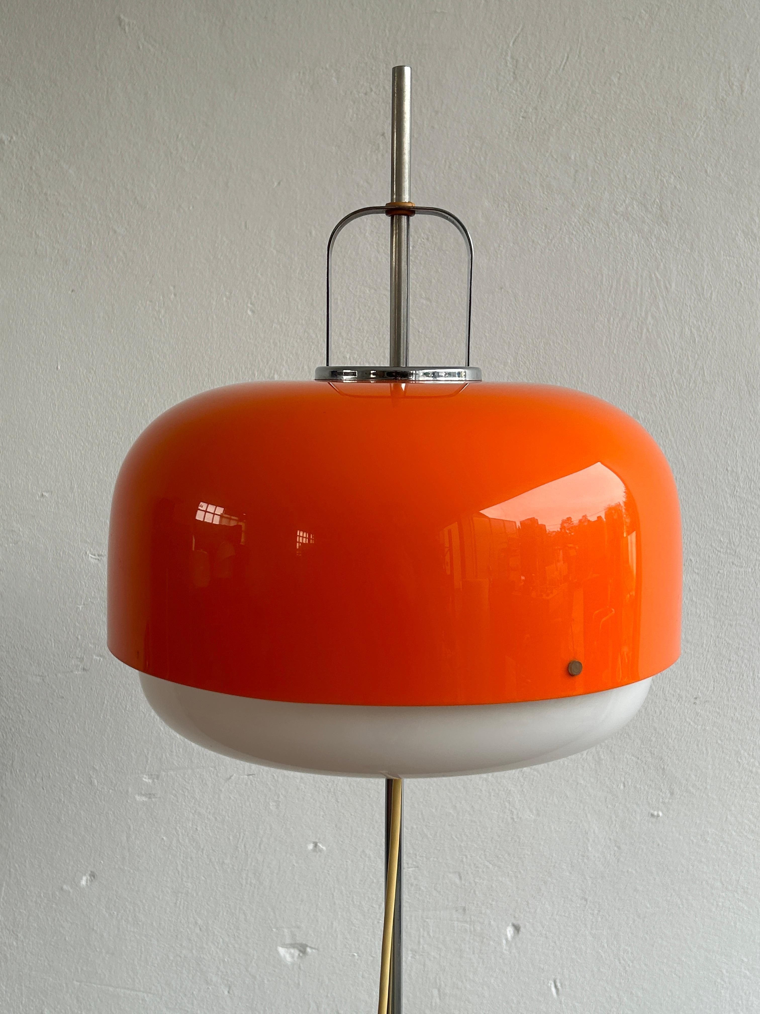 Vintage Orange 'Medusa' Mid Century Floor Lamp, Meblo for Harvey Guzzini, 1970s 1