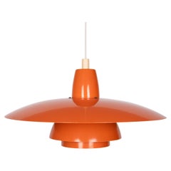 Lampada da soffitto arancione vintage in metallo Louis Poulsen 1960s