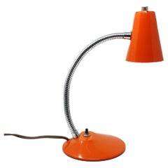 Vintage Orange Metal Gooseneck Desk Lamp