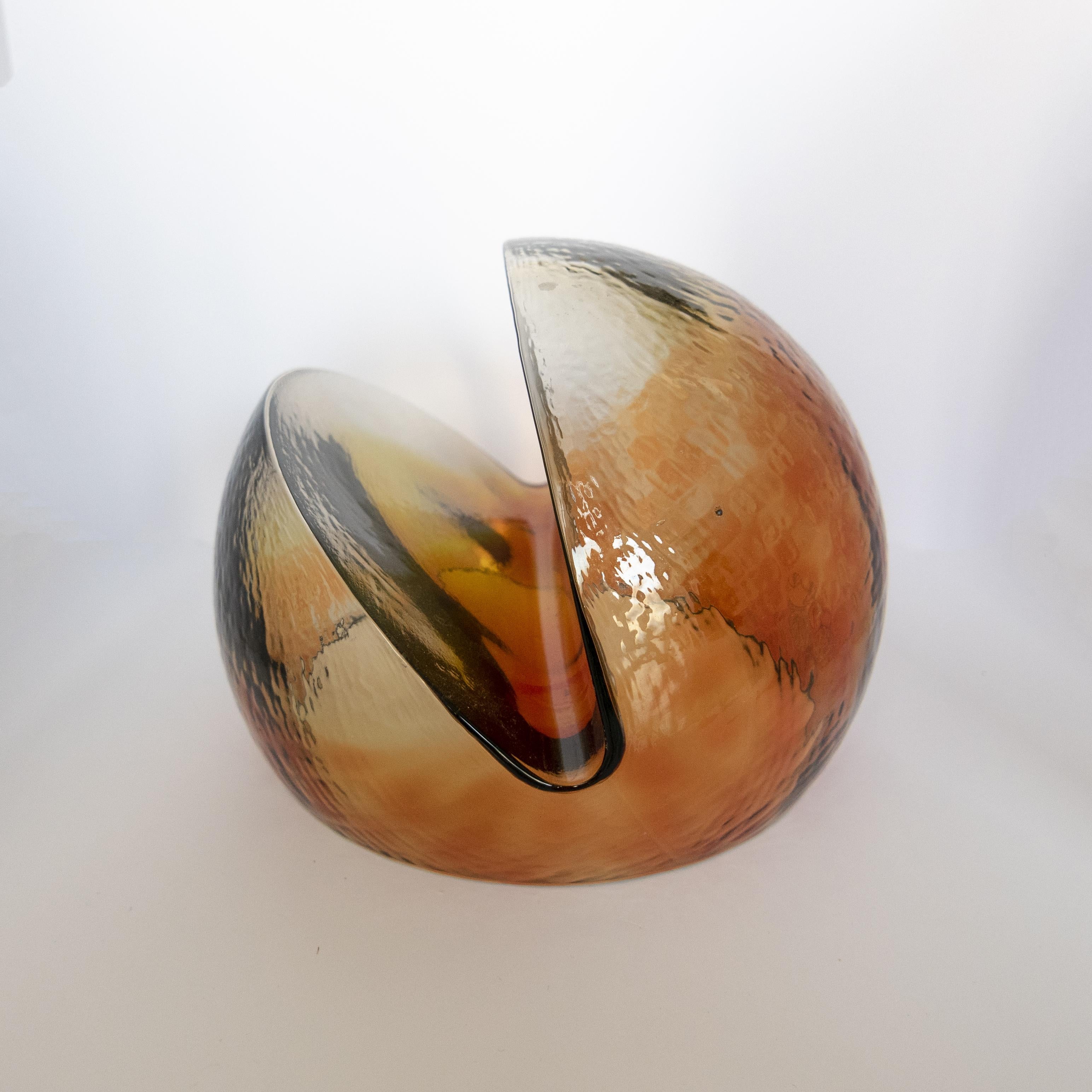 Italian Vintage Orange Murano Glass Sculpture / Paperweight by Tony Zuccheri for VeArt
