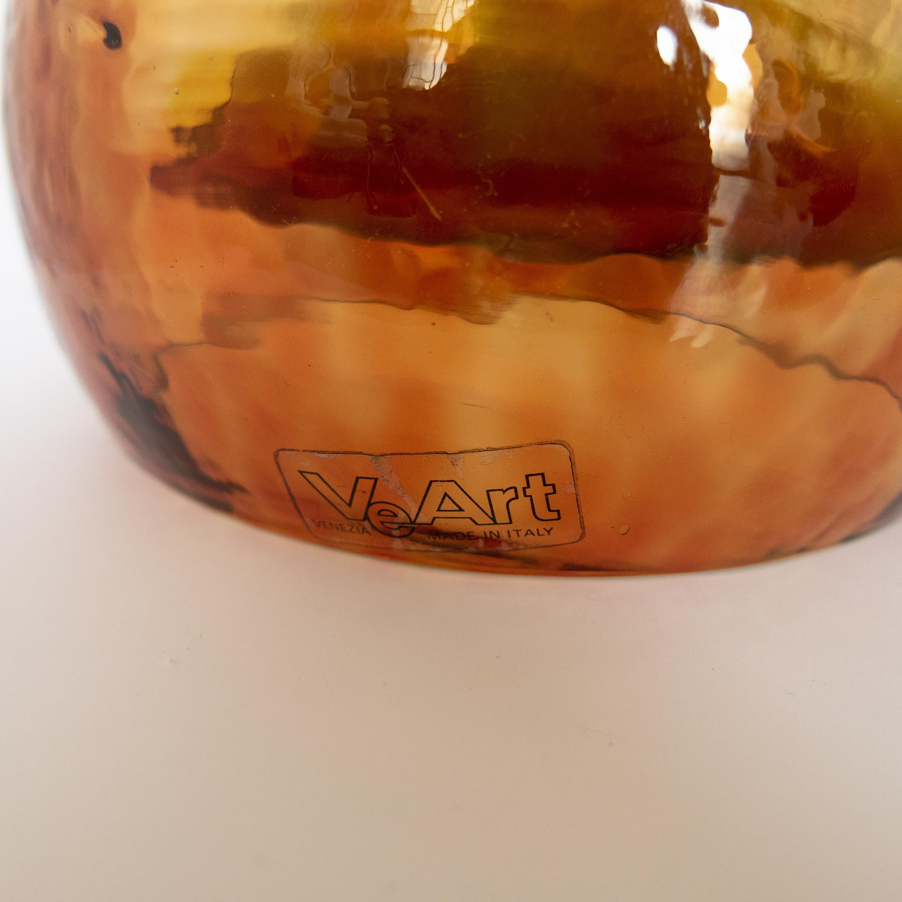 Vintage Orange Murano Glass Sculpture / Paperweight by Tony Zuccheri for VeArt In Excellent Condition In Milan, IT
