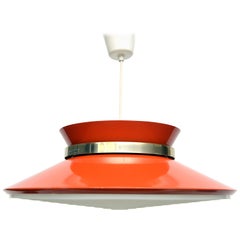 Vintage Orange Pendant Light by Carl Thore for Granhaga, 1970s