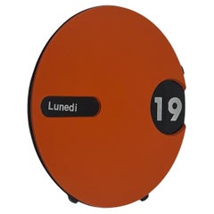 Vintage Orange Perpetual Wall Calendar - Italian Space Age Design, 1970s