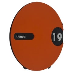 Vintage Orange Perpetual Wall Calendar - Italian Space Age Design, 1970s