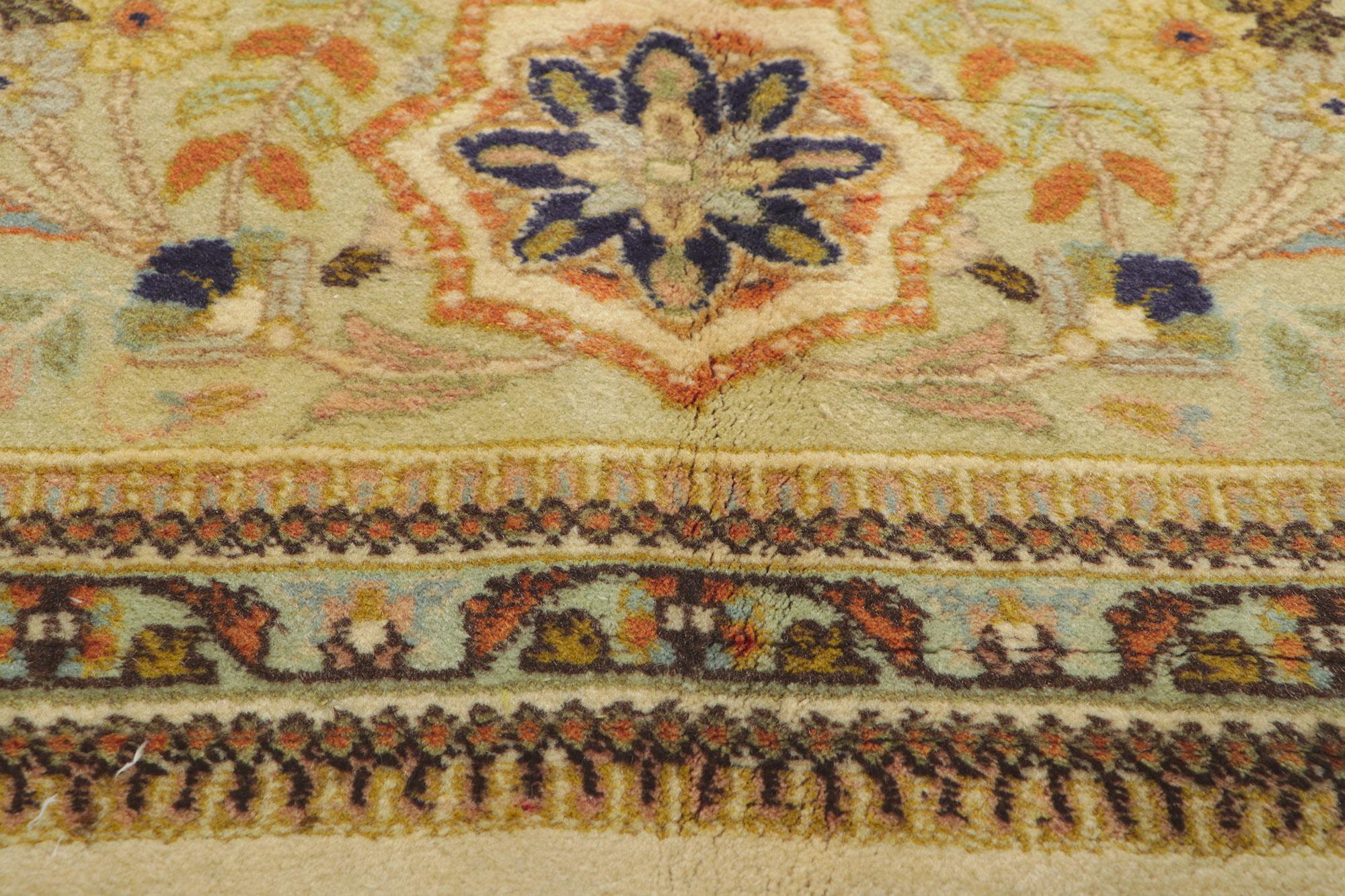 Orangefarbener persischer Täbris-Teppich (Handgeknüpft) im Angebot