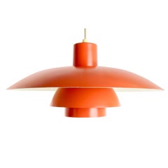Vintage Orange PH4/3 Ceiling Pendant by Poul Henningsen for Louis Poulsen, 1960s