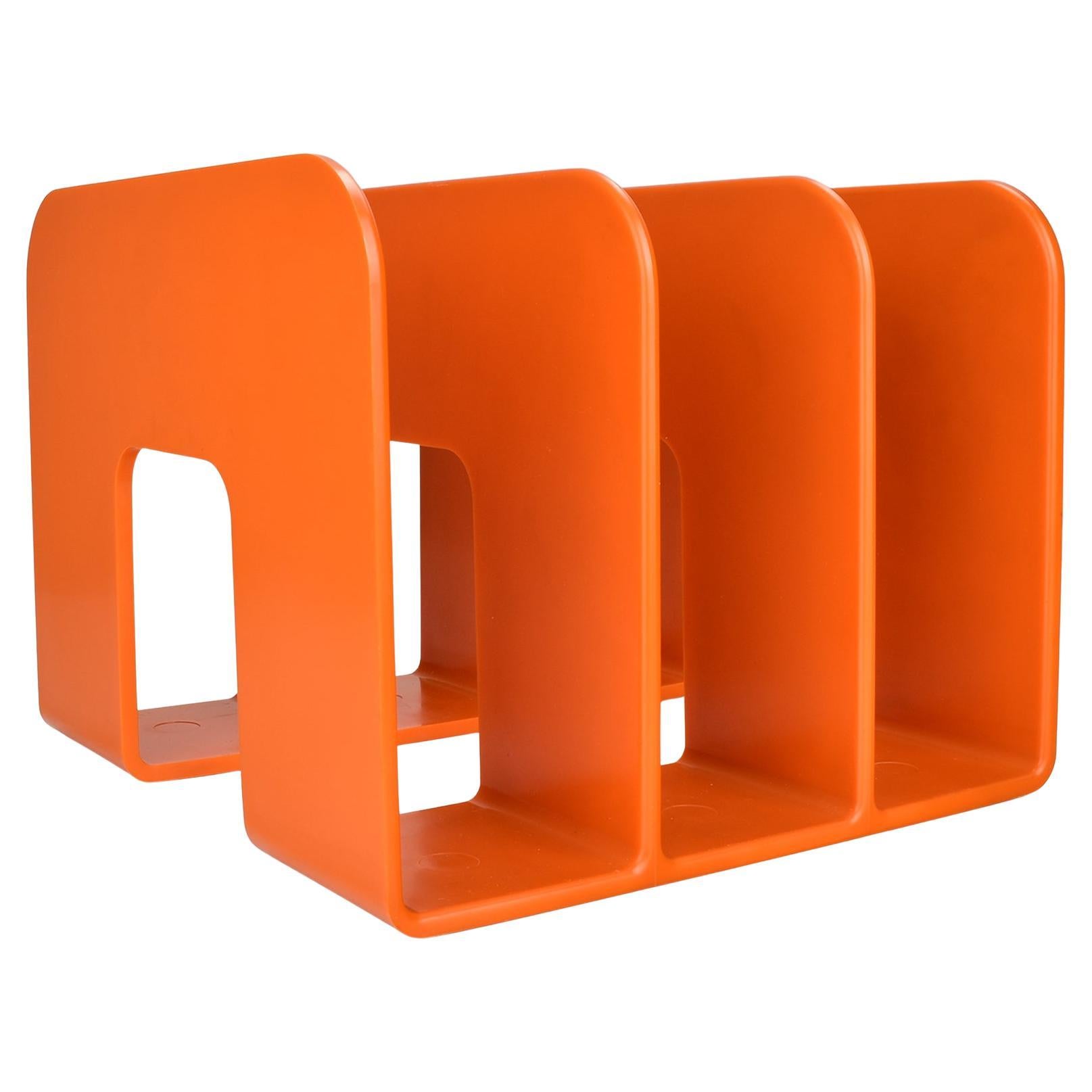 Vintage Orange Record Magazine Rack by Sven-Eric Juhlin for Gustavsberg, 1970s