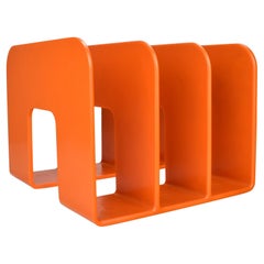 Vintage Orange Record Magazine Rack by Sven-Eric Juhlin for Gustavsberg, 1970s