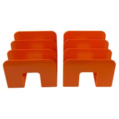 Vintage Orange Record Racks by Sven-Eric Juhlin for Gustavsberg, 1970s