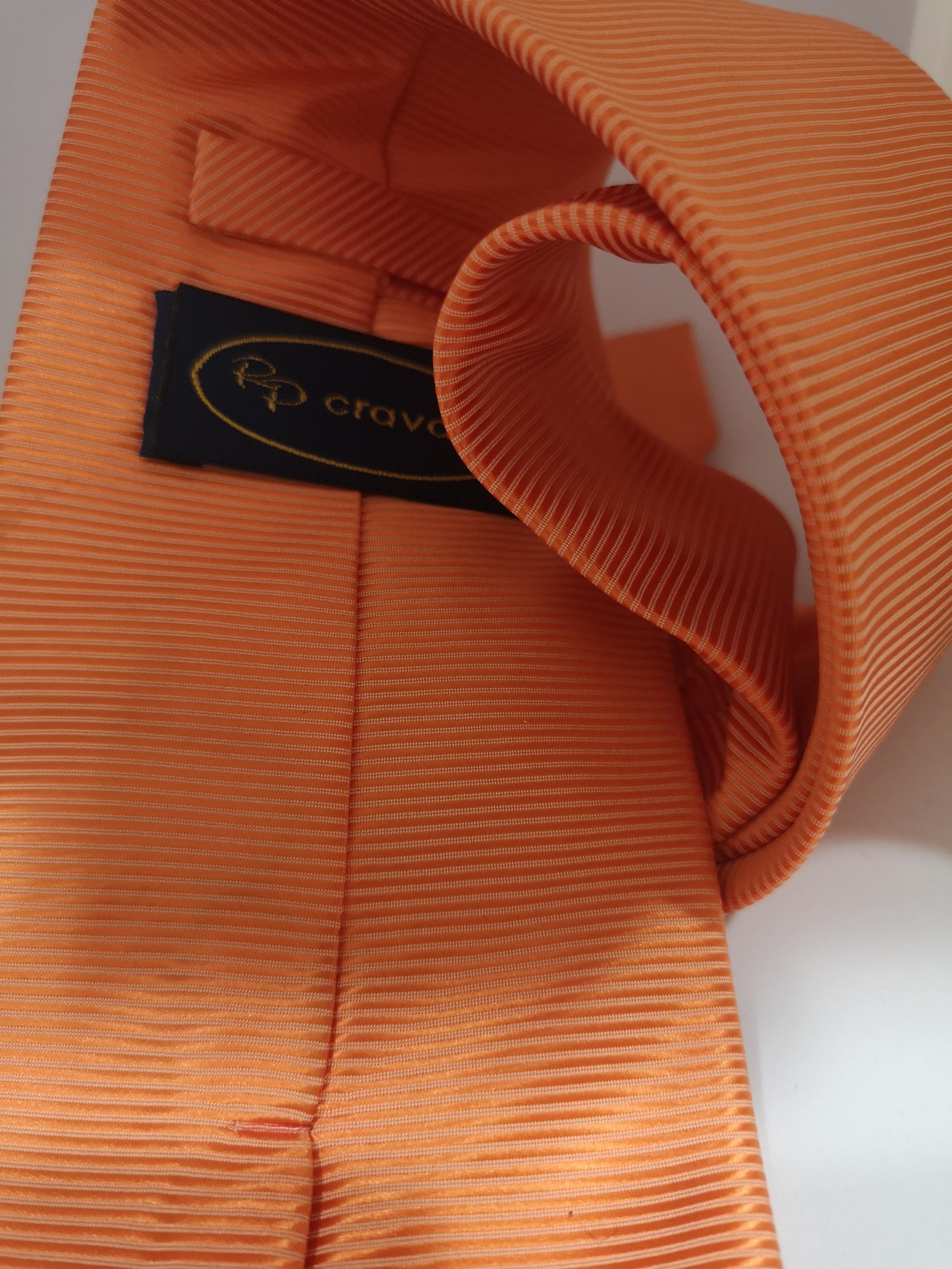 Men's Vintage orange silk tie