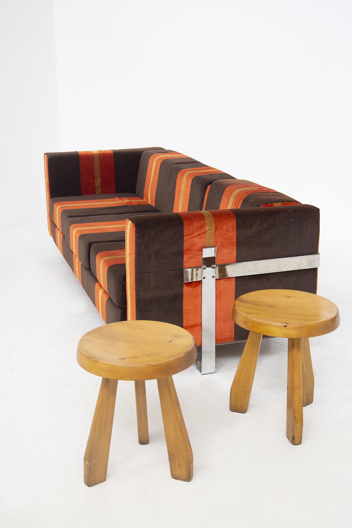 Vintage Orange Sofa by Luigi Caccia Dominioni for Azucena For Sale 2