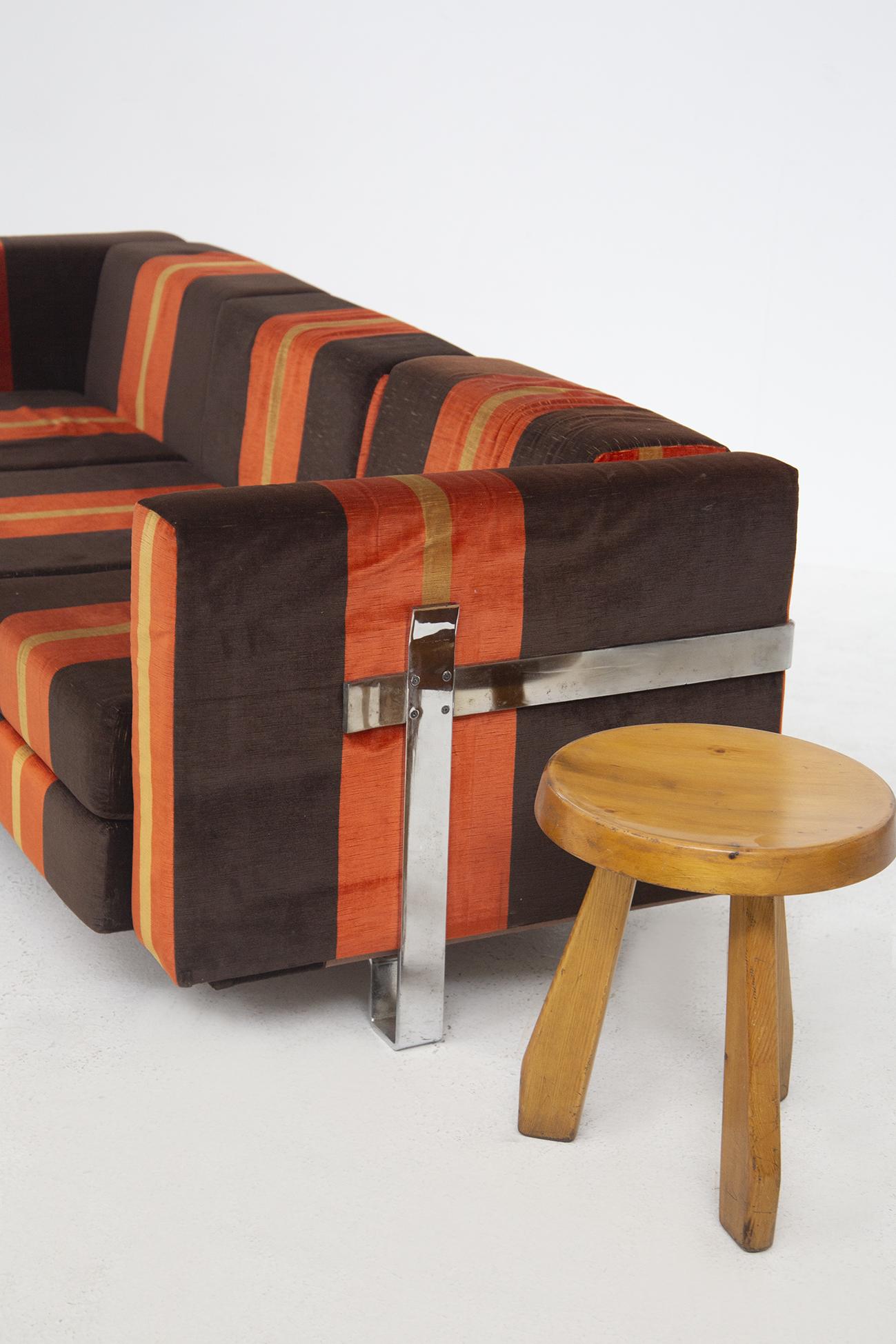 Vintage Orange Sofa by Luigi Caccia Dominioni for Azucena In Good Condition For Sale In Milano, IT