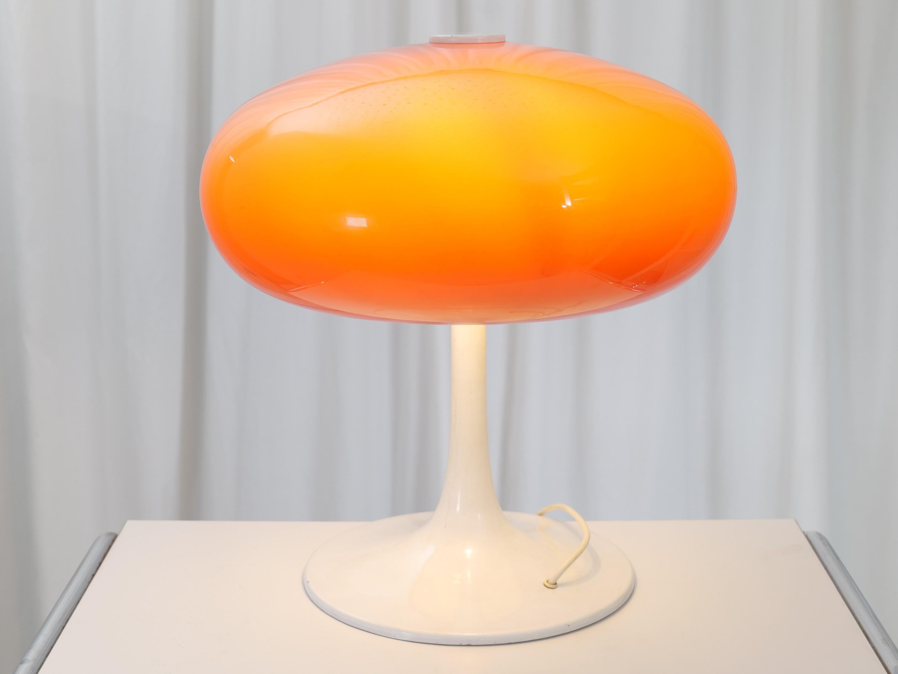 mushroom lamp orange
