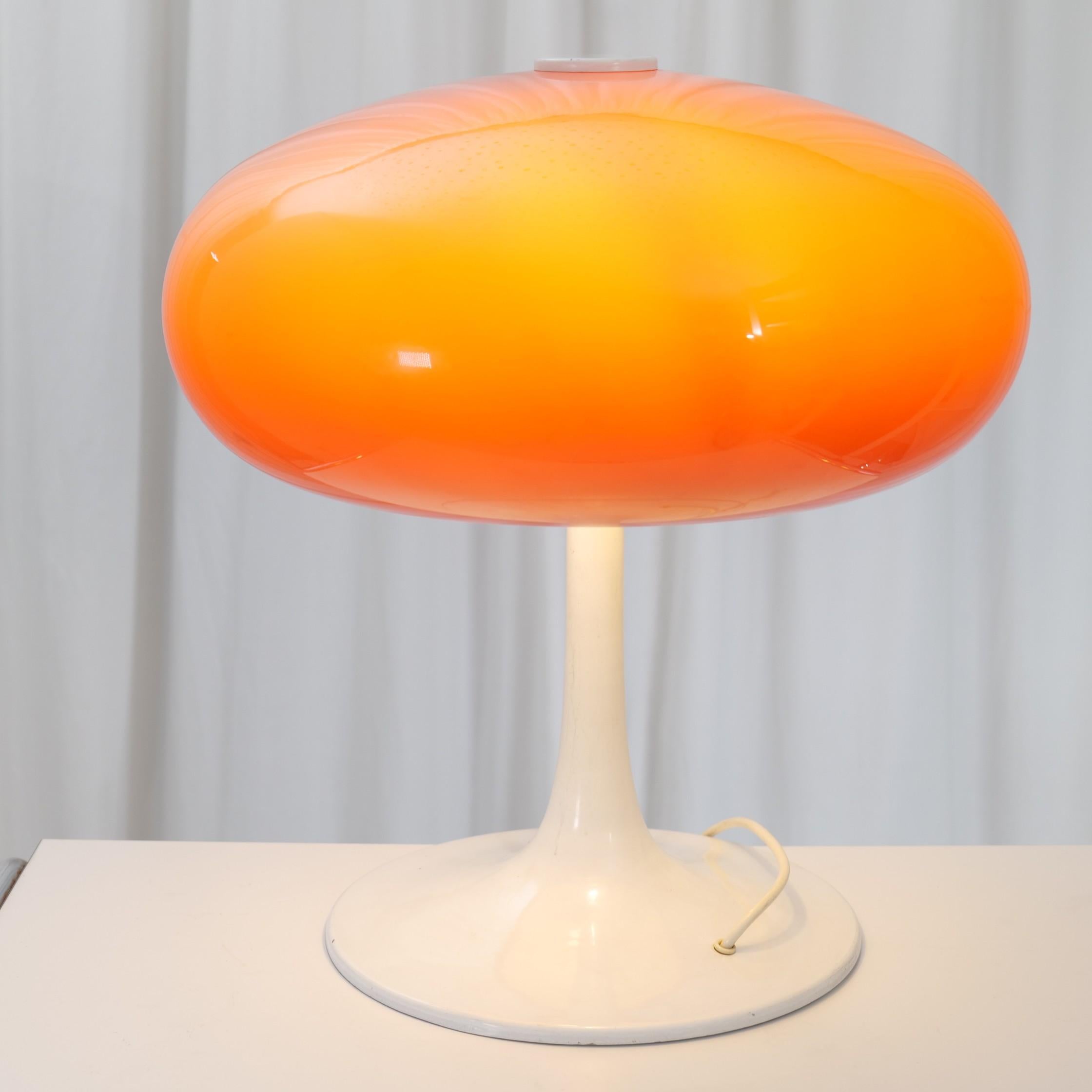 vintage orange mushroom lamp