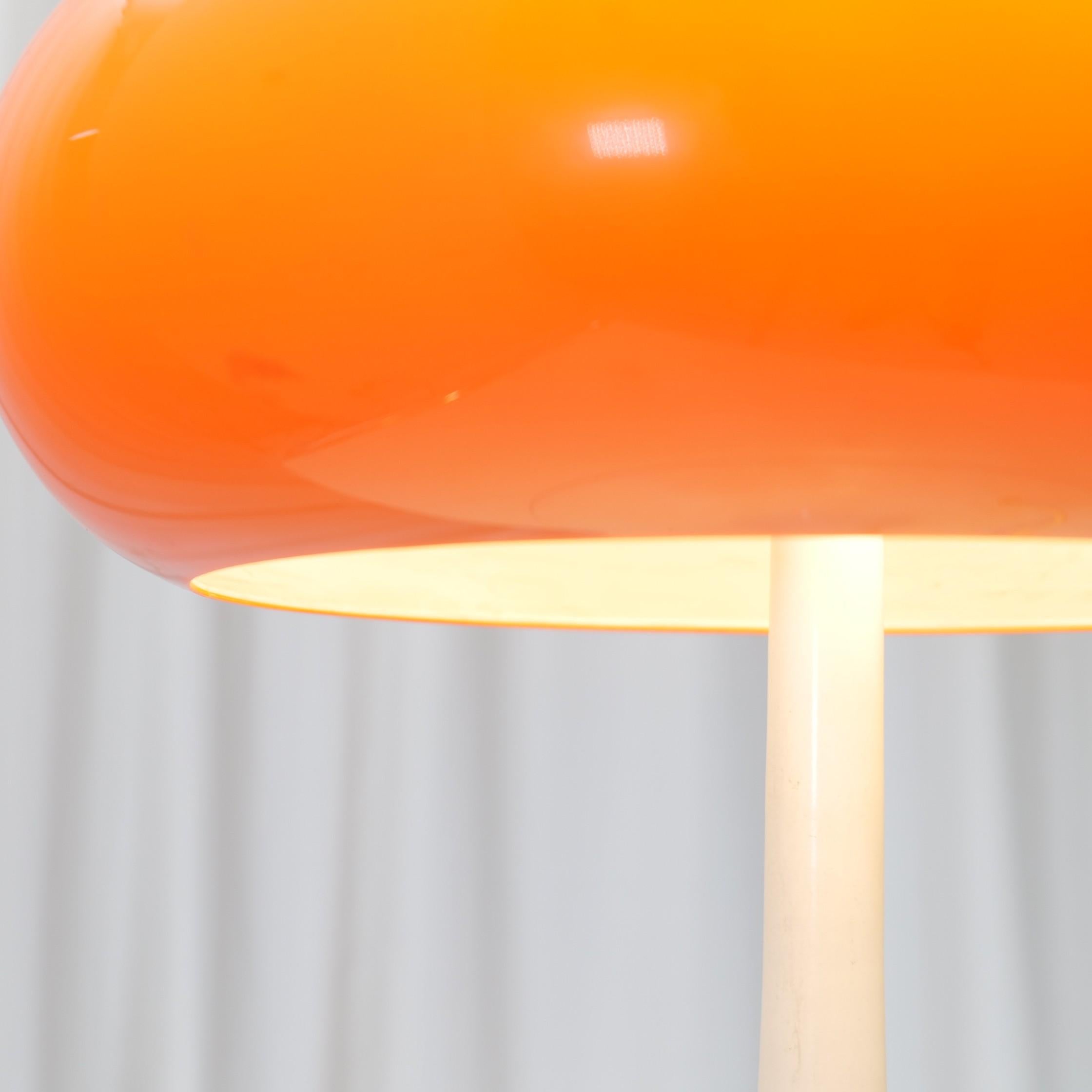 Vintage Orange Space Age Mushroom Lamp In Good Condition In Saarbrücken, SL