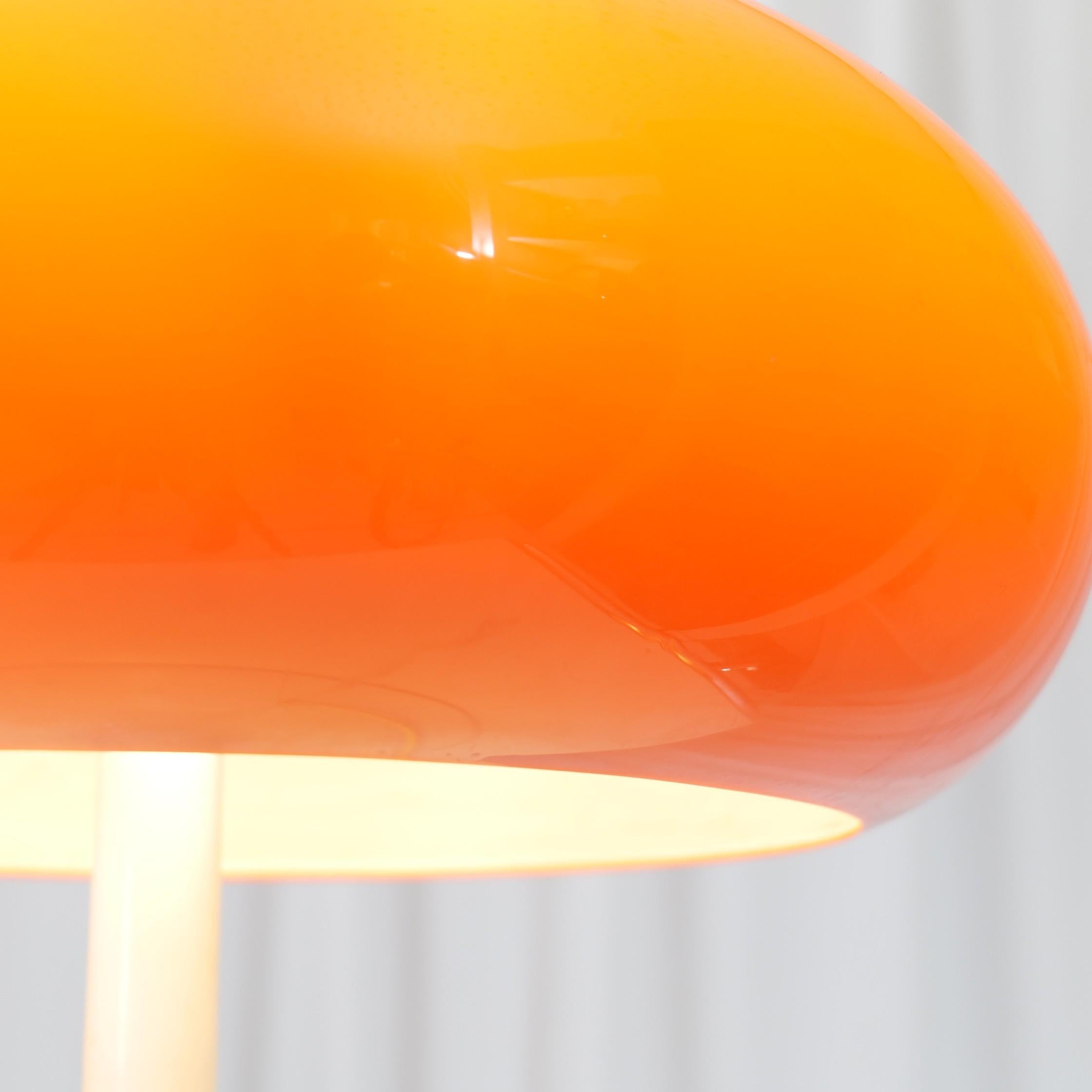 Sheet Metal Vintage Orange Space Age Mushroom Lamp