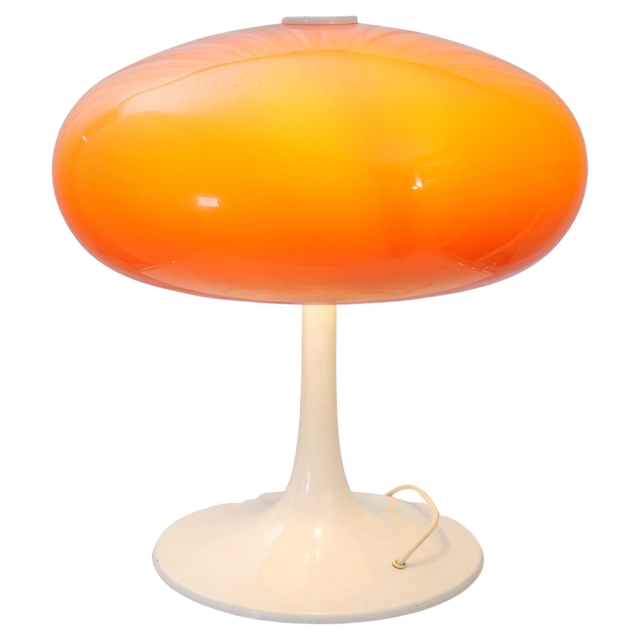 Vintage Orange Space Age Mushroom Lamp