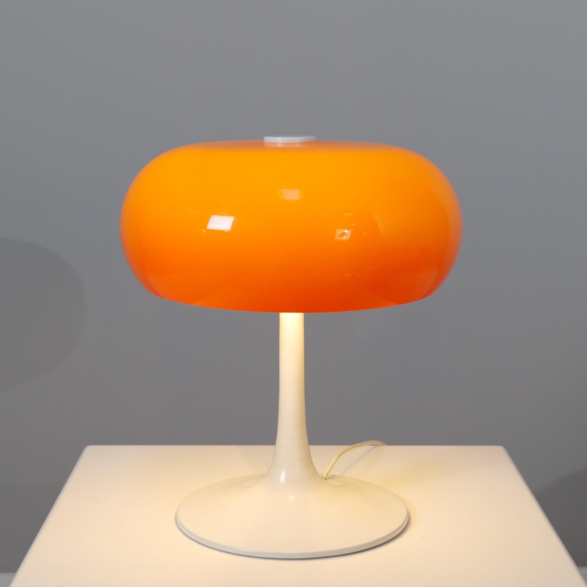 Vintage Orange Space Age Table Mushroom Lamp, 1970s In Good Condition In Saarbrücken, SL