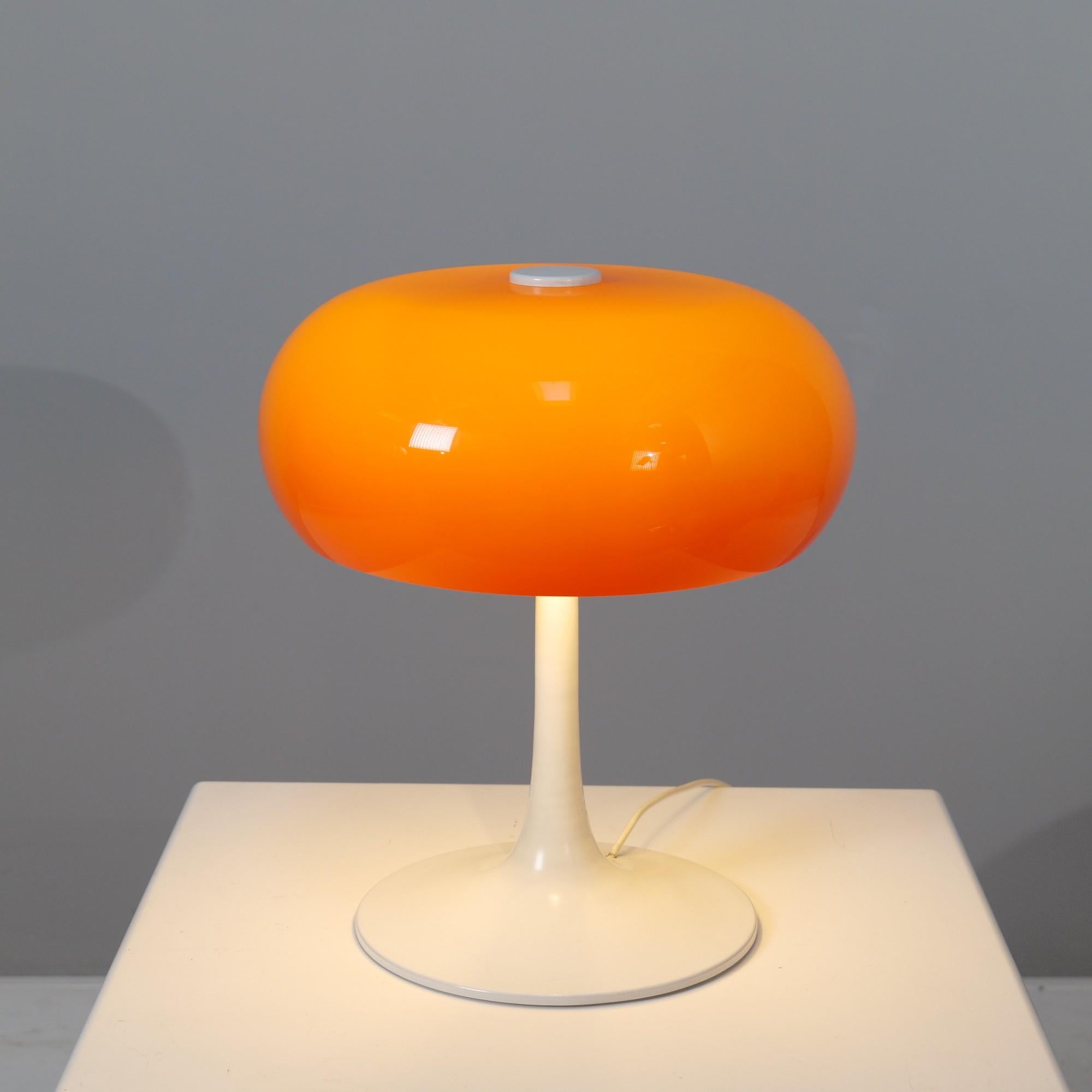 Late 20th Century Vintage Orange Space Age Table Mushroom Lamp, 1970s