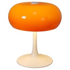 Vintage Orange Space Age Table Mushroom Lamp, 1970s