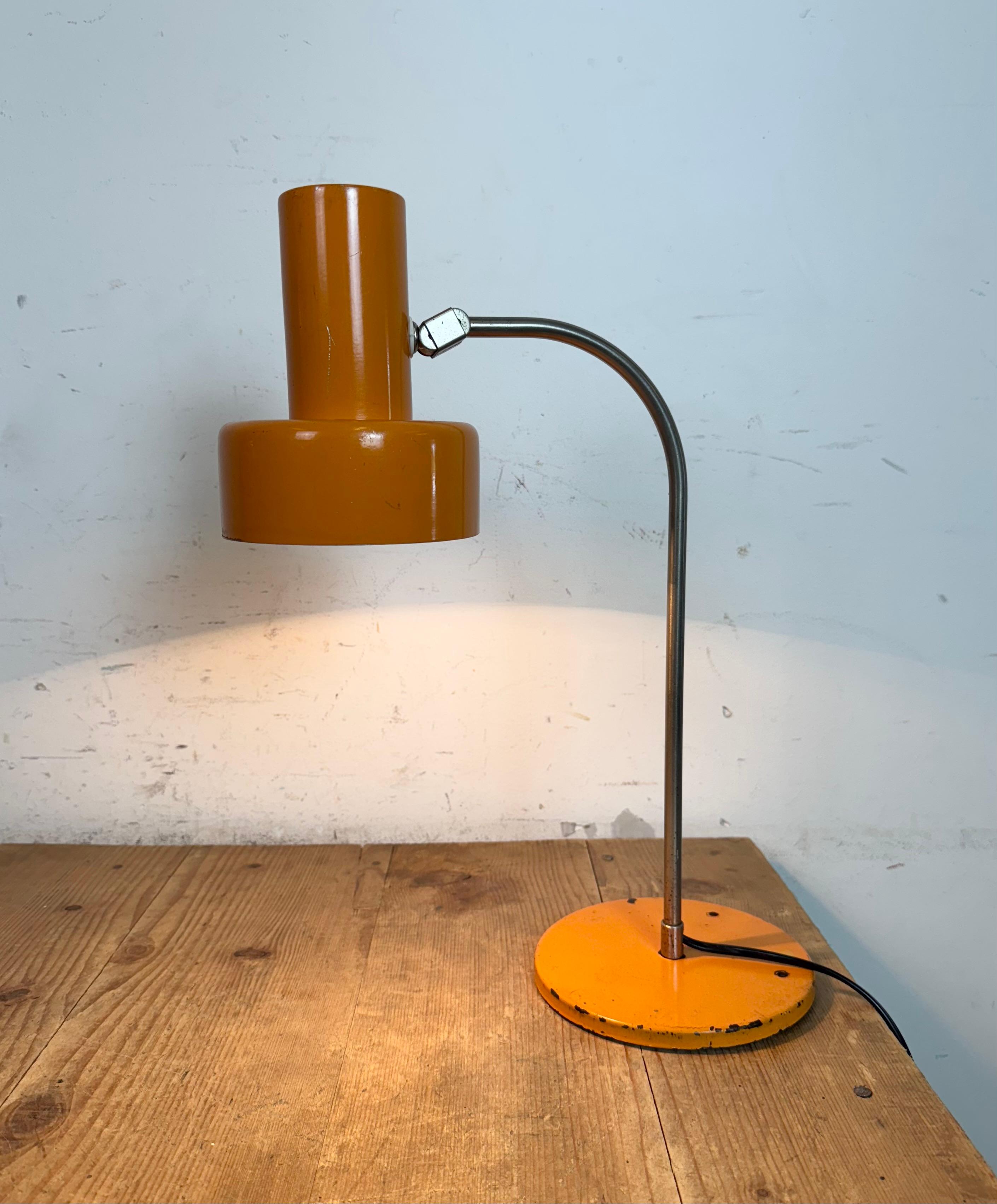 Lámpara de mesa naranja vintage , años 70 en venta 8