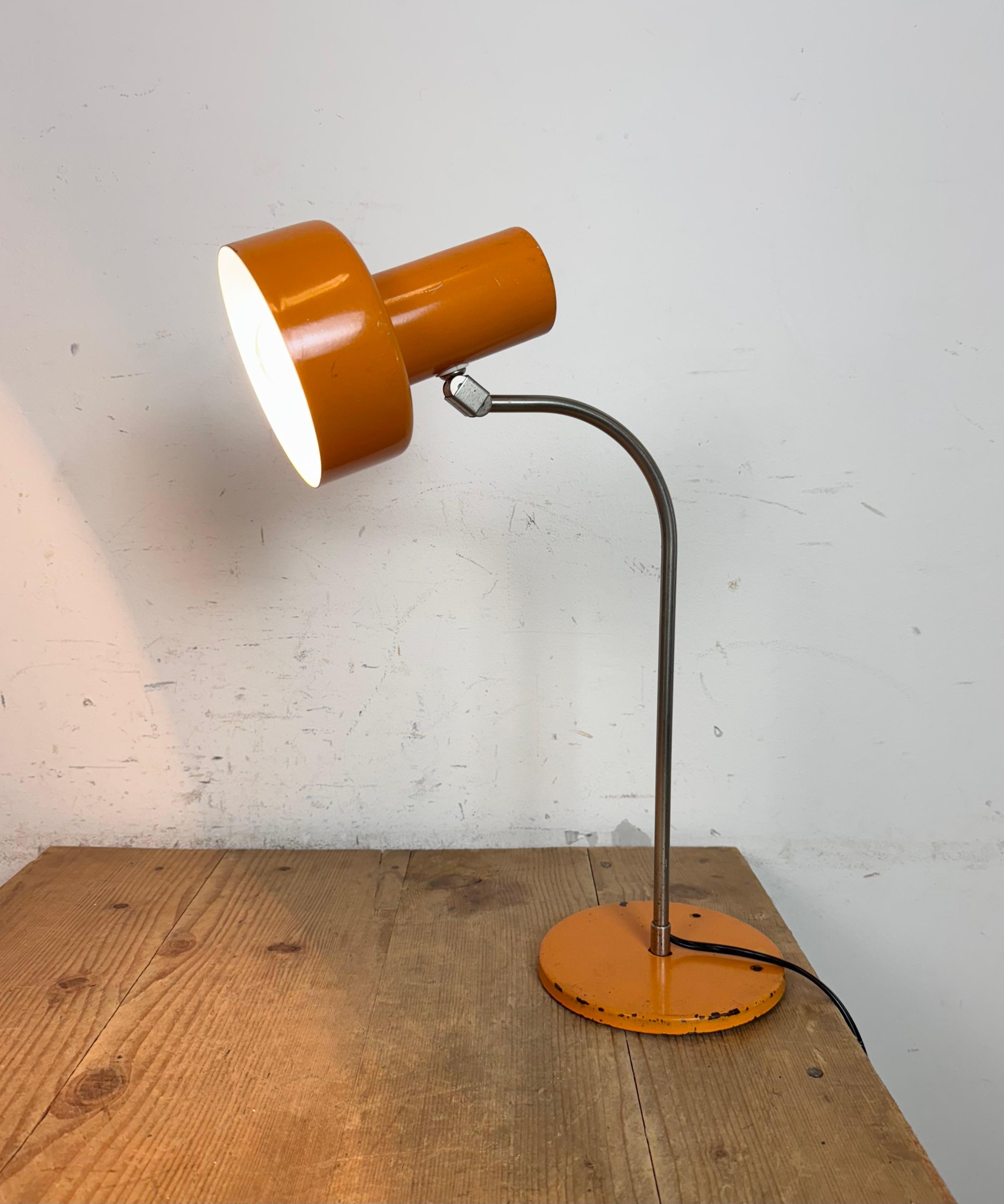 Lámpara de mesa naranja vintage , años 70 en venta 9