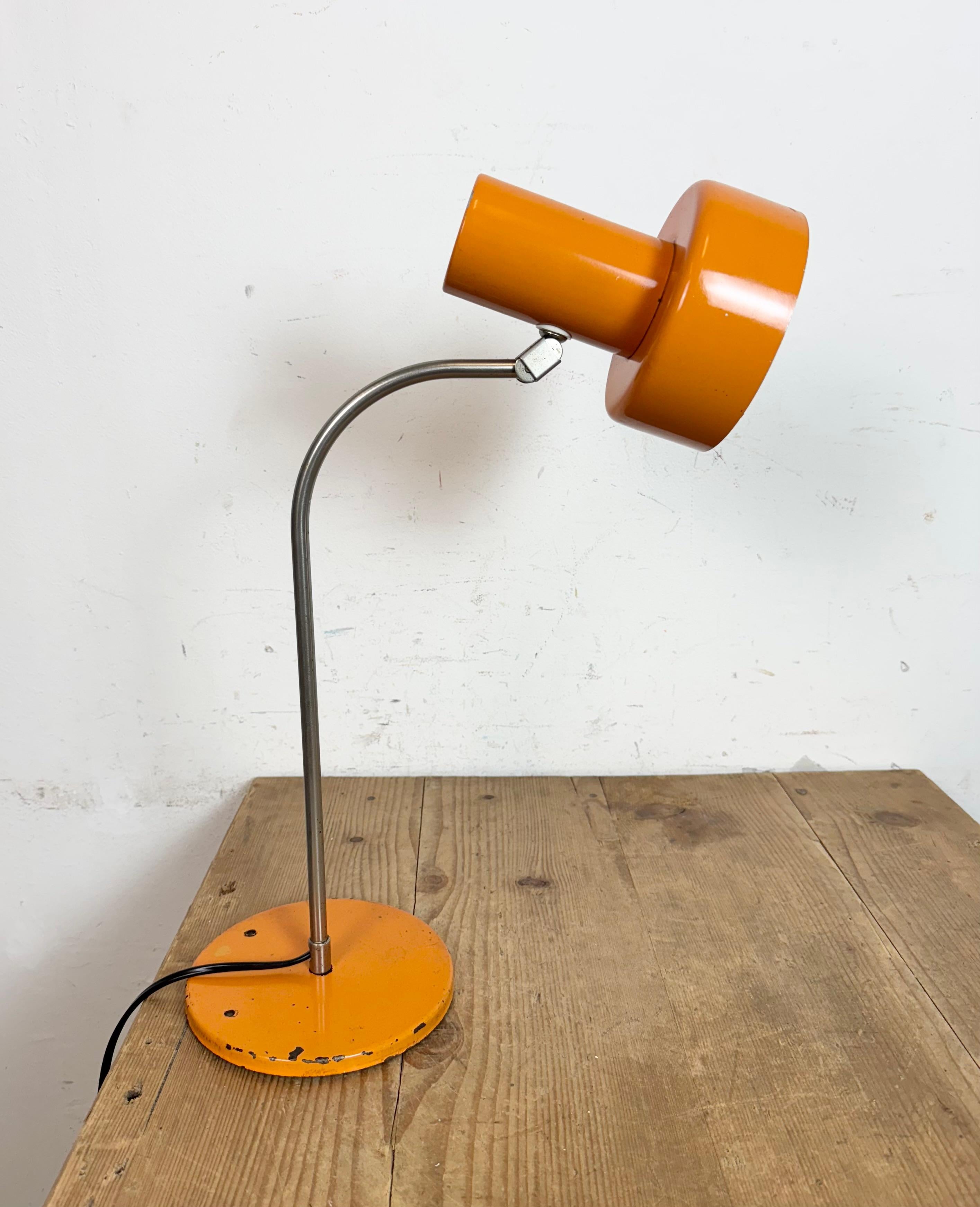 Lámpara de mesa naranja vintage , años 70 finales del siglo XX en venta