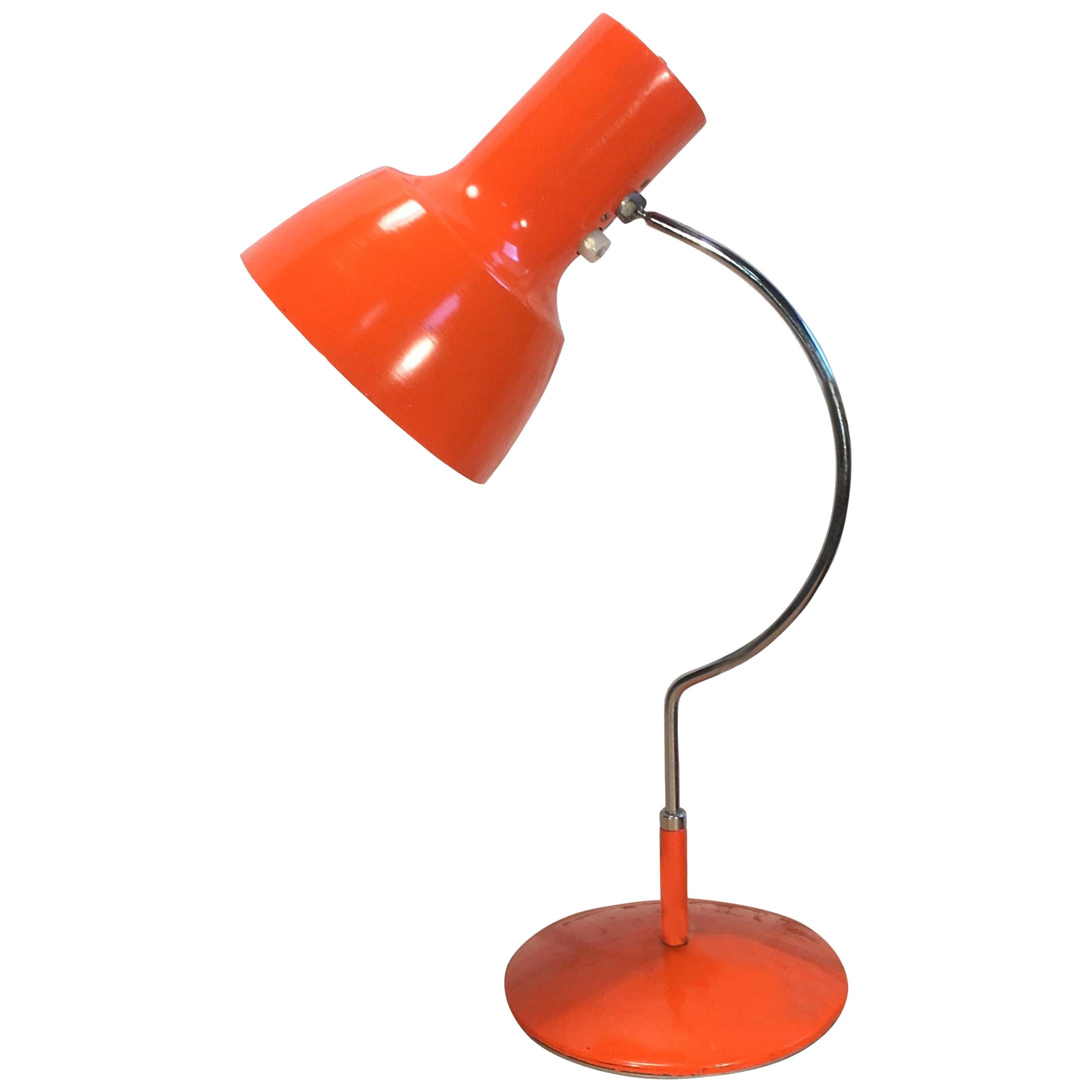 Vintage Orange Table Lamp by Josef Hurka for Napako