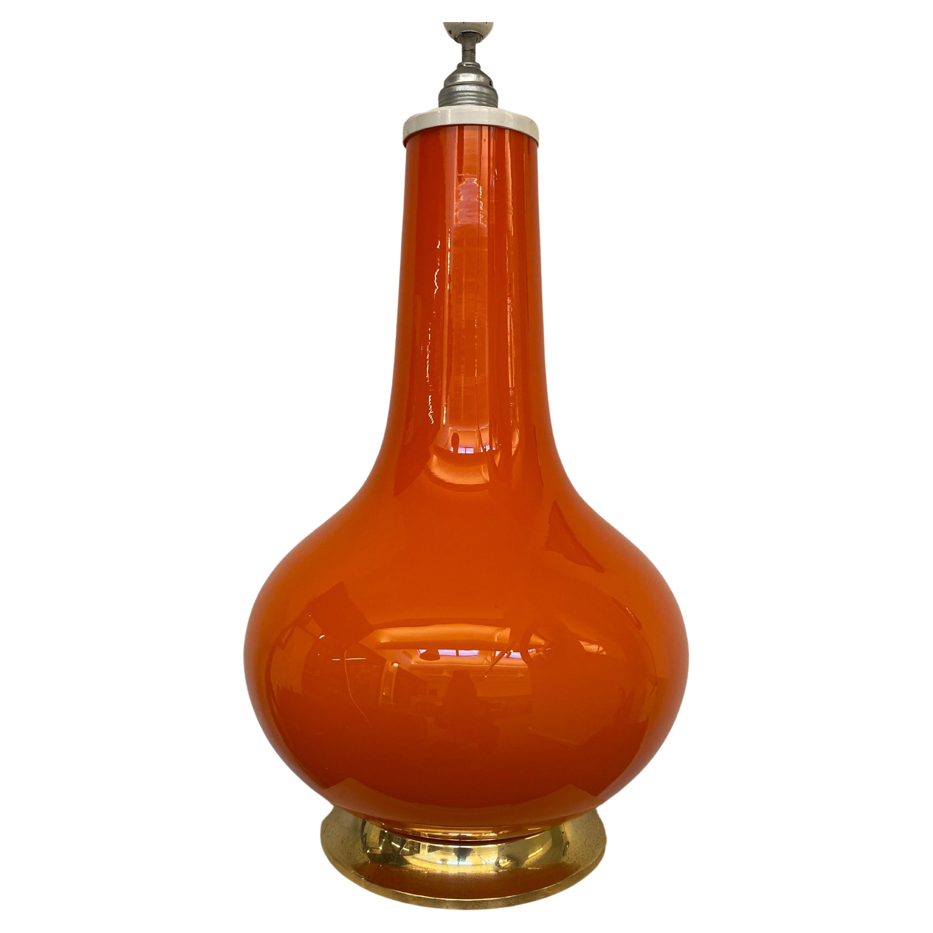 Lampe de table orange vintage