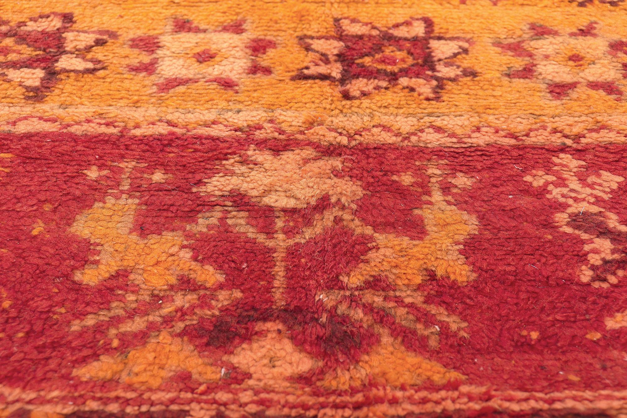 20th Century Vintage Orange Taznakht Moroccan Rug, Mediterranean Meets Tribal Enchantment For Sale