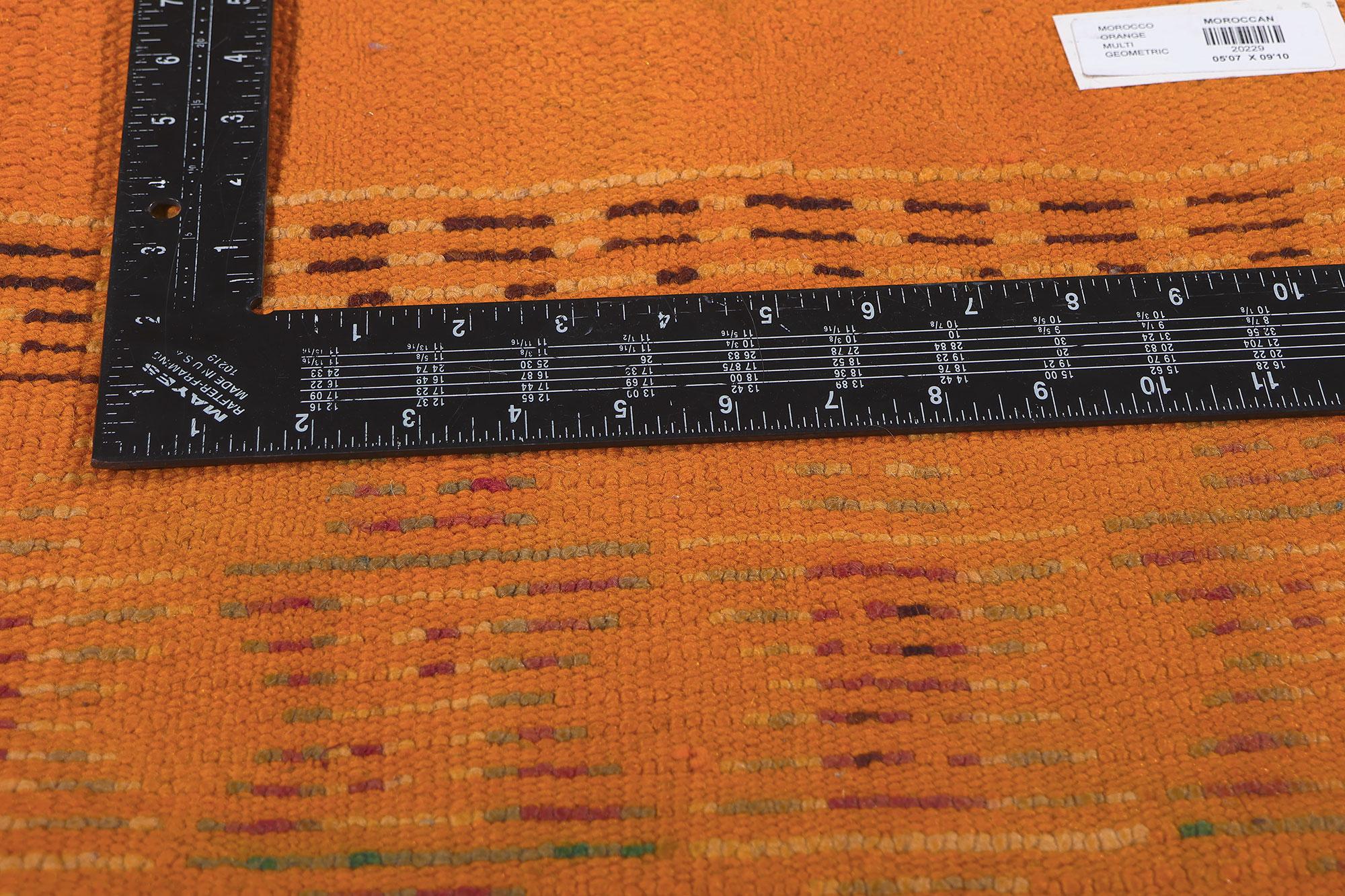 Wool Vintage Orange Taznakht Moroccan Rug, Tribal Enchantment Meets Bold Bohemian For Sale