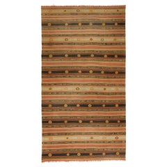 Vintage Orange Turkish Handwoven Kilim, 6'3 x 11'7