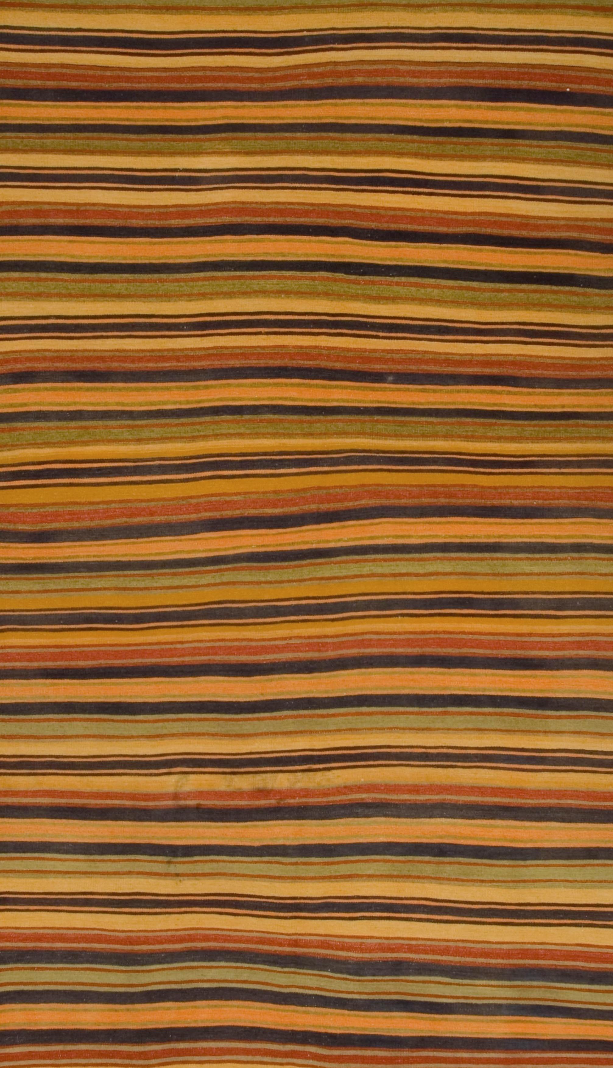 Vintage By  Orange Türkischer Kilim Teppich 5'7 X 10'8 (Wolle) im Angebot