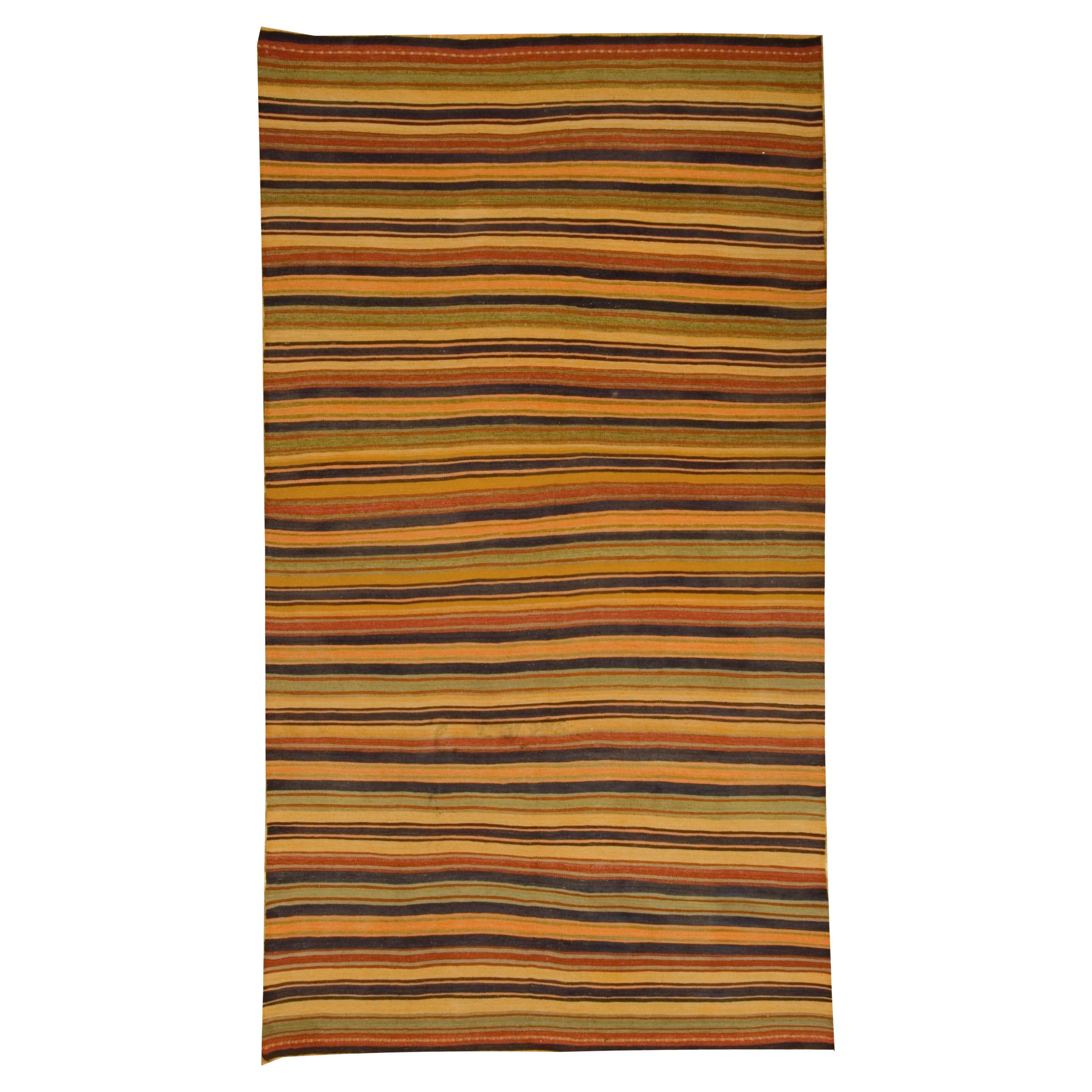 Vintage By  Orange Türkischer Kilim Teppich 5'7 X 10'8 im Angebot