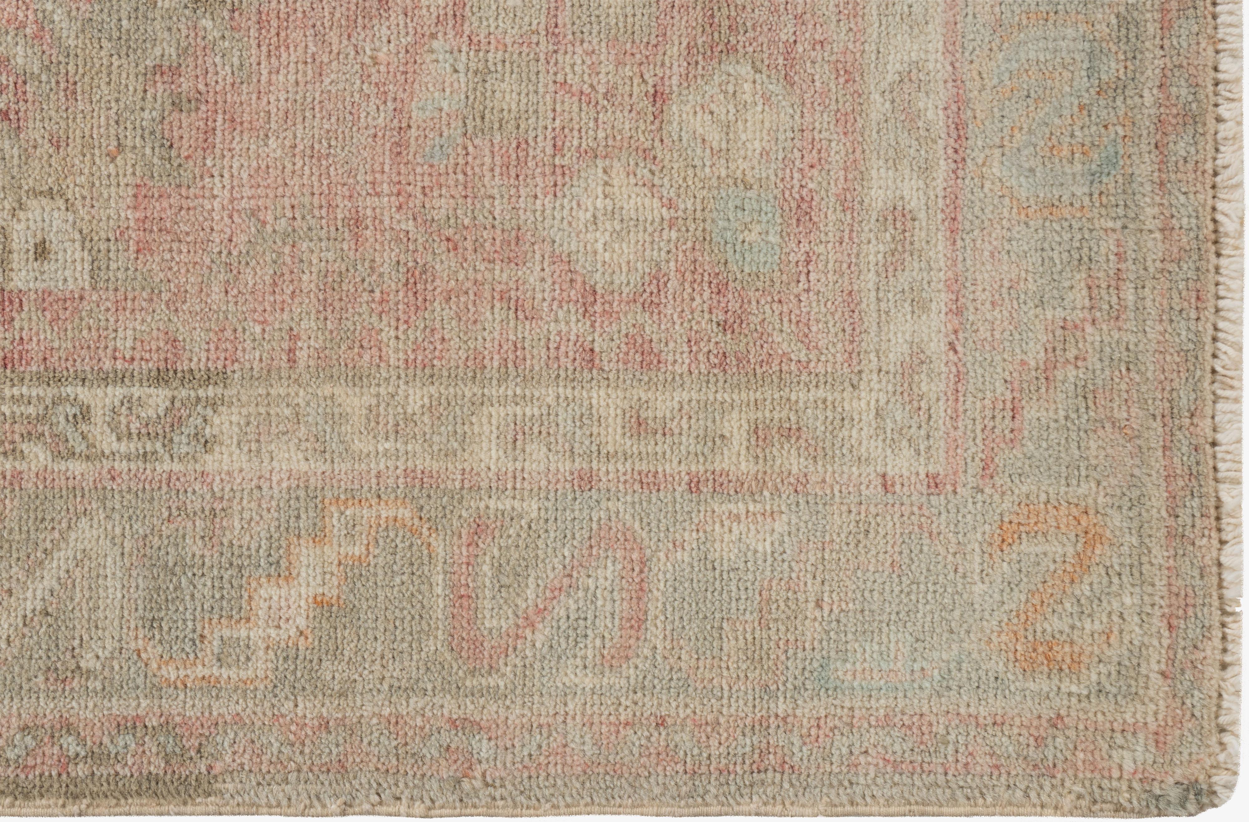 Vintage Orange Turkish Oushak Area Rug 3'4 X 5'1 In Good Condition For Sale In New York, NY