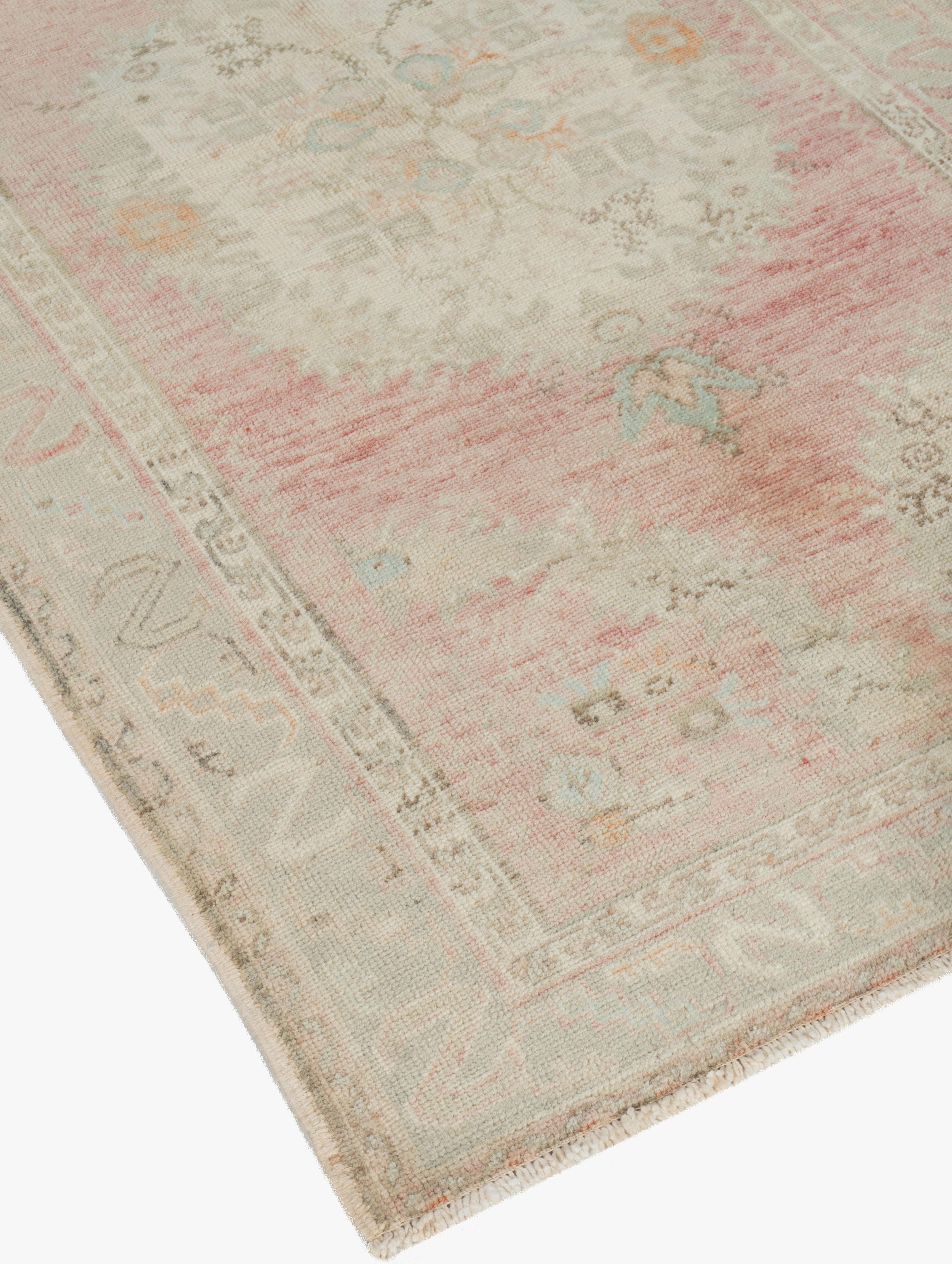 Vintage Orange Turkish Oushak Area Rug 3'4 X 5'1 For Sale 1