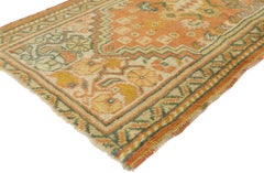 Vintage Orange Turkish Oushak Rug