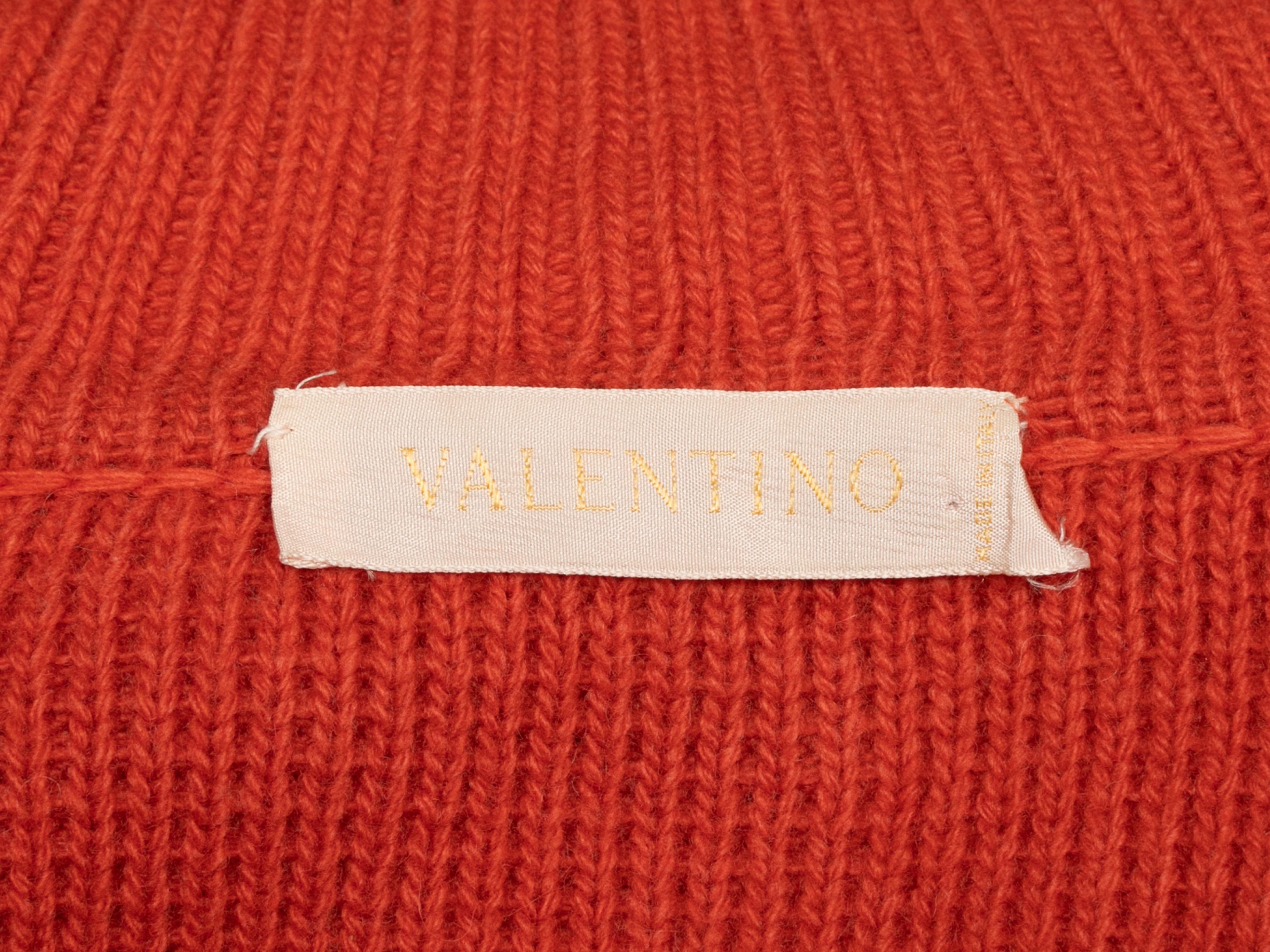 Women's Vintage Orange Valentino Virgin Wool & Cashmere-Blend Cardigan Size US M