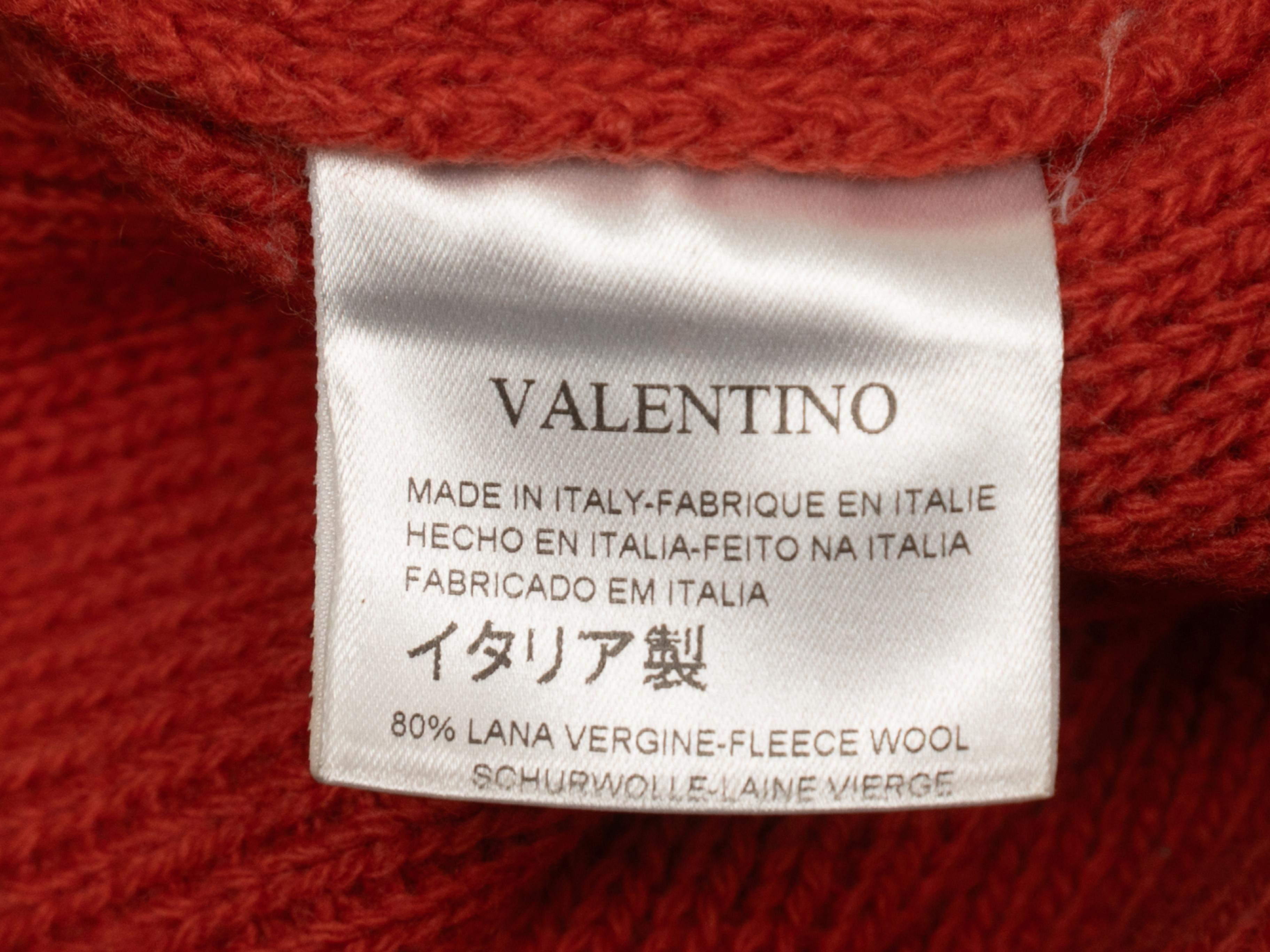 Vintage Orange Valentino Virgin Wool & Cashmere-Blend Cardigan Size US M 1
