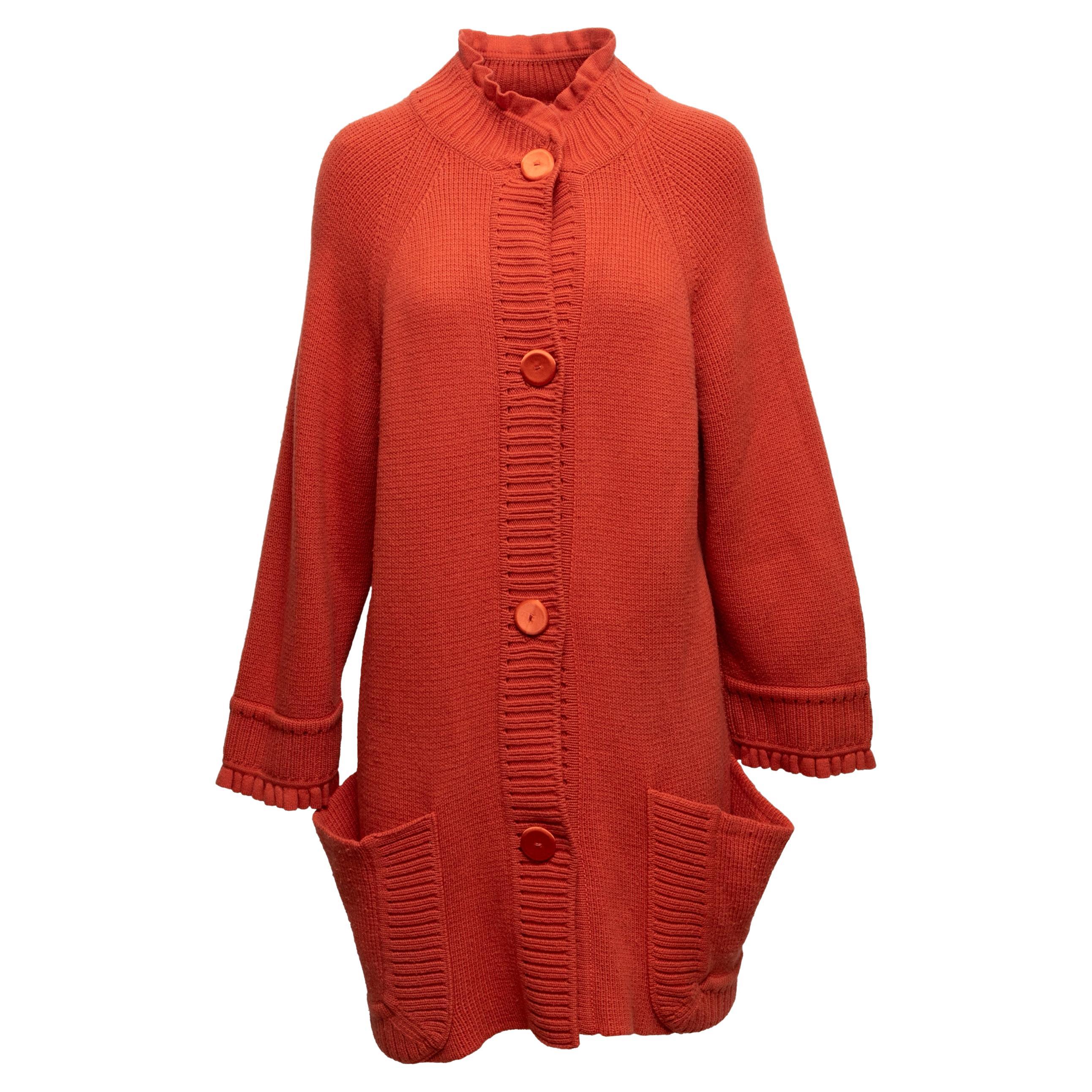 Vintage Orange Valentino Virgin Wool & Cashmere-Blend Cardigan Size US M