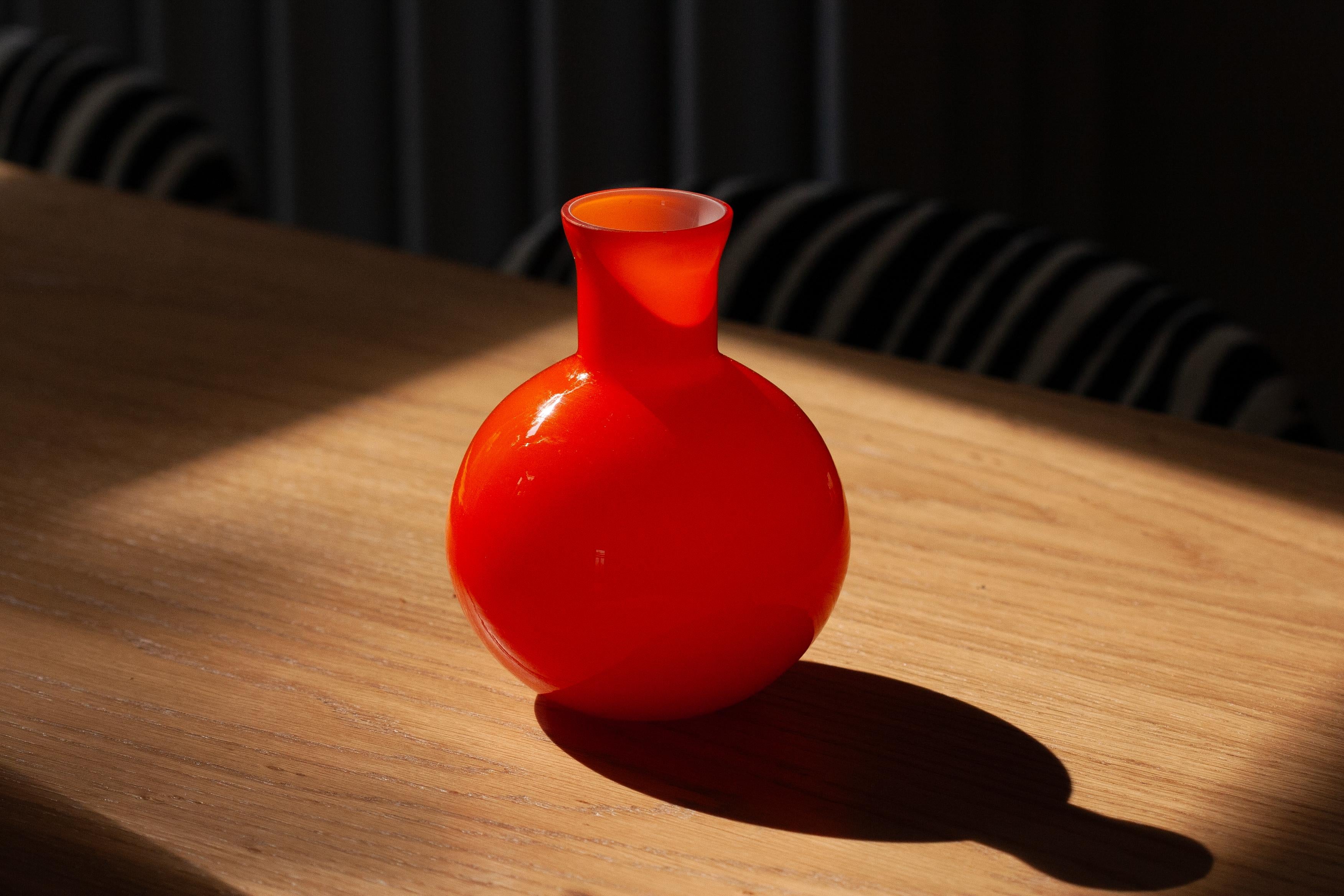 Mid-Century Modern Vintage Orange Vase, 20th Century, Europe, 1960s For Sale