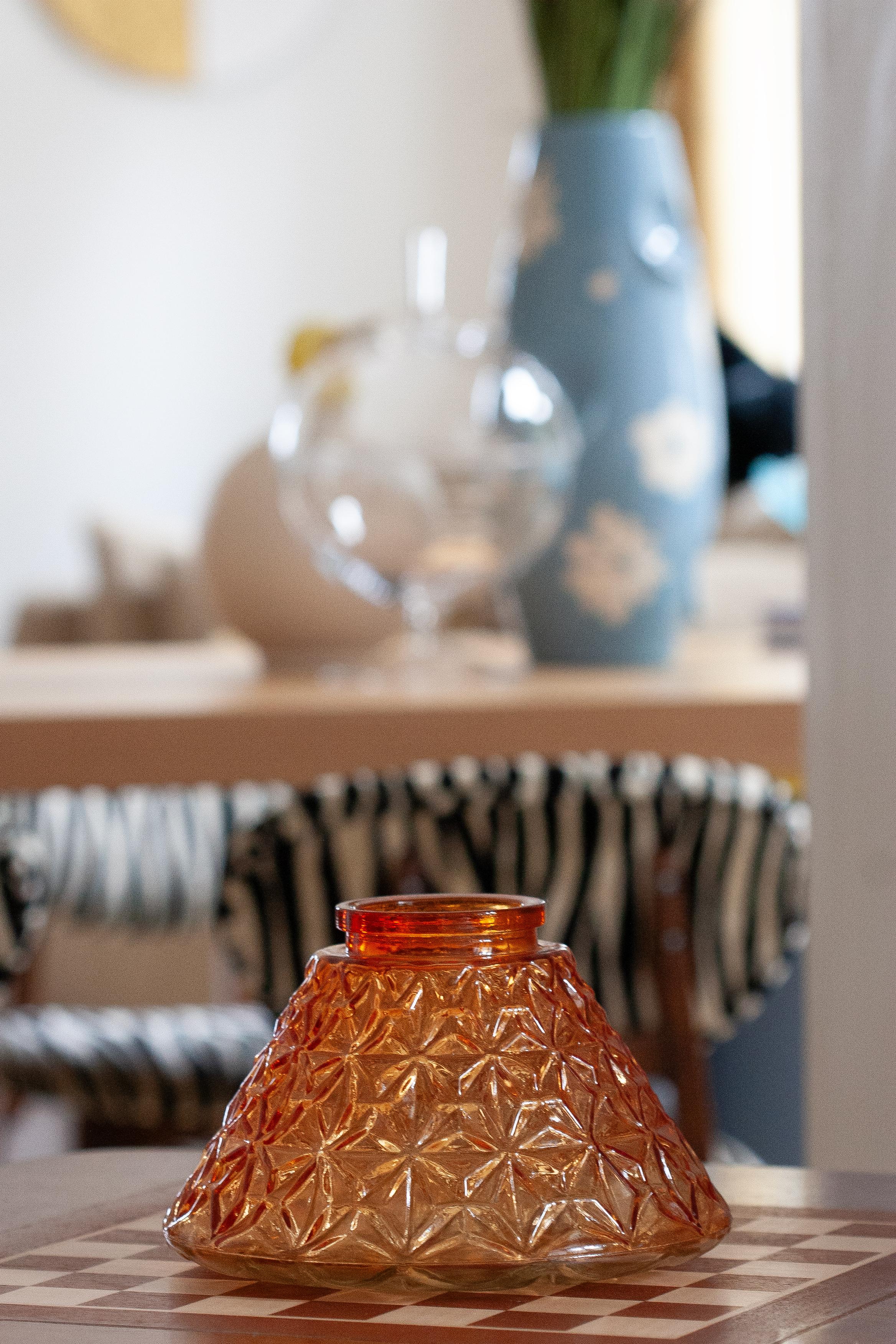 Glass Vintage Orange Vase, 20th Century, Europe, 1960s For Sale