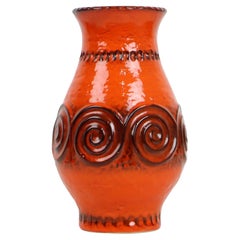 Vintage Orange Vase Jasba West Germany Pottery Retro 322 11-28