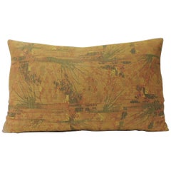 Vintage Orange Woven Japanese Obi Decorative Bolster Pillow