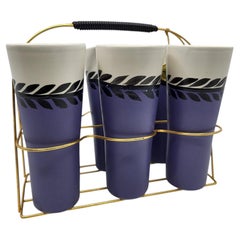 Vintage Orangeade Set with Gold-Plated Basket, Escaut France, 1950