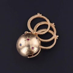 Vintage Orb Locket Pendant of 14k Gold