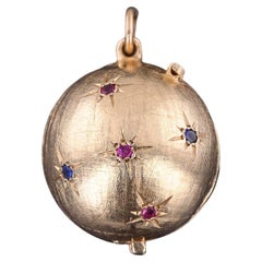 Vintage Orb Locket Pendant of 14k Gold