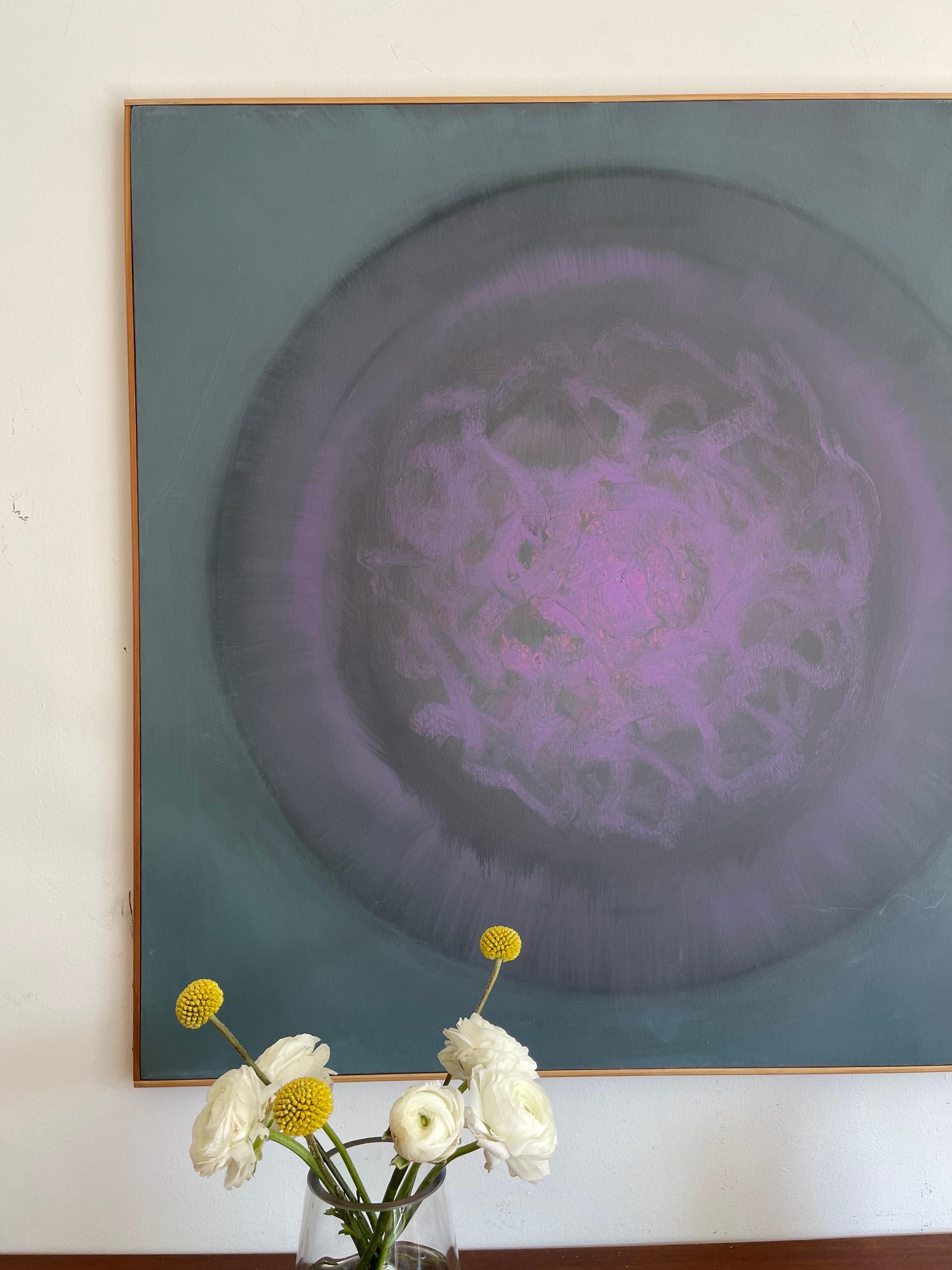 Vintage Orb Oil Painting by Donald K Ryan  In Good Condition For Sale In Los Angeles, CA