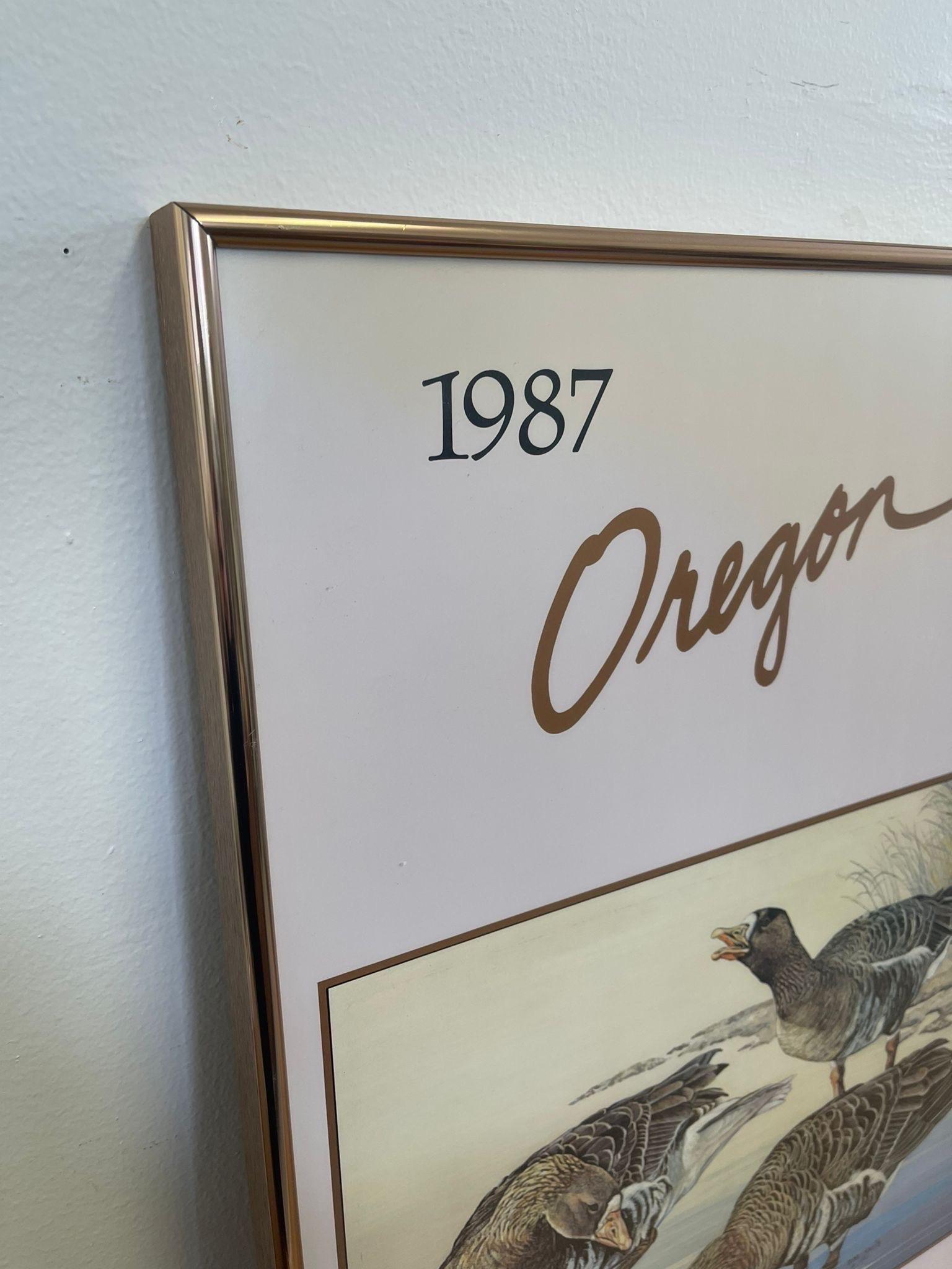 Metal Vintage Oregon Waterfowl Print by Dorathy Smith. For Sale