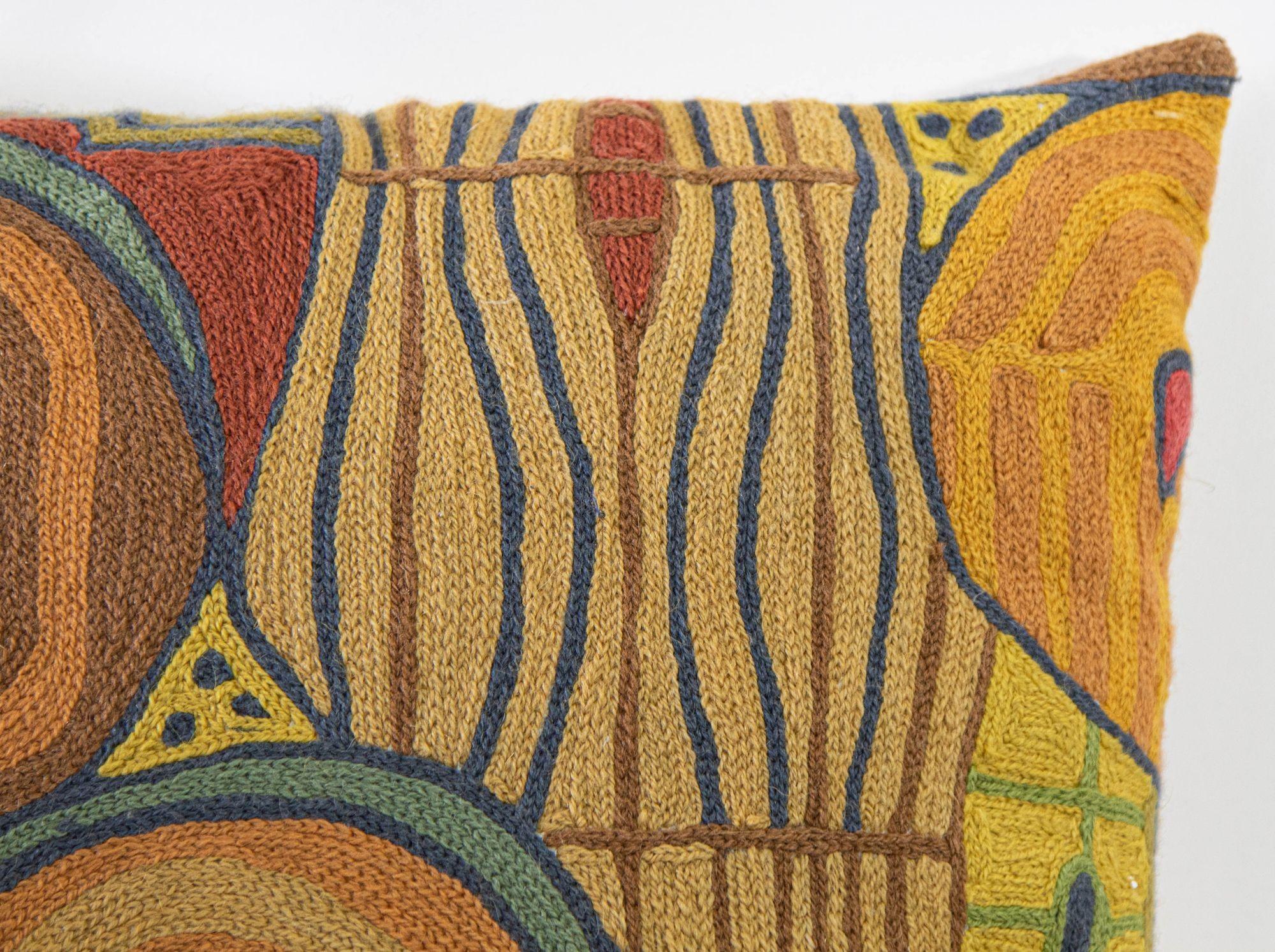 20th Century Vintage Organic Cotton Abstract Throw Pillow 1970's